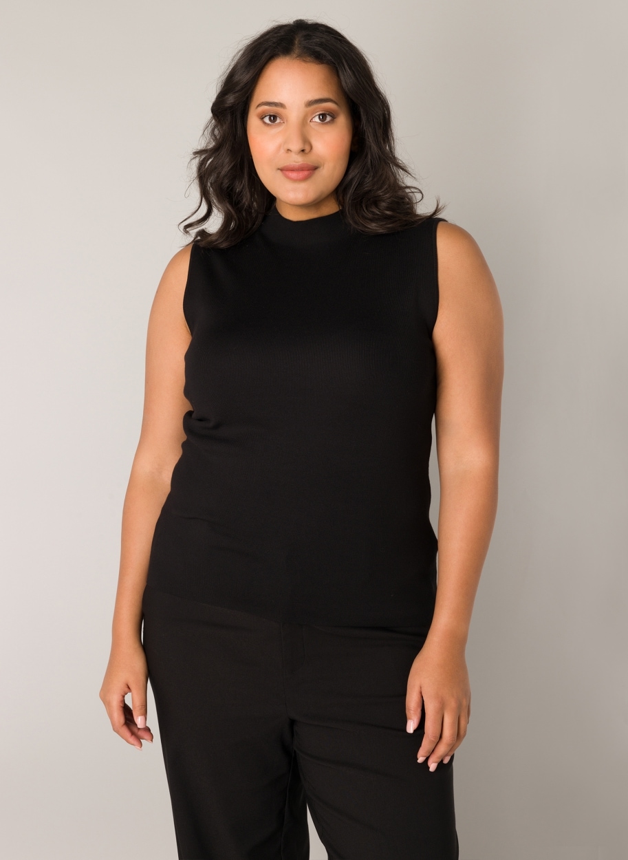 Image of Base Level Curvy Ripptanktop mit hochgeschlossenem Kragen, ärmellos
