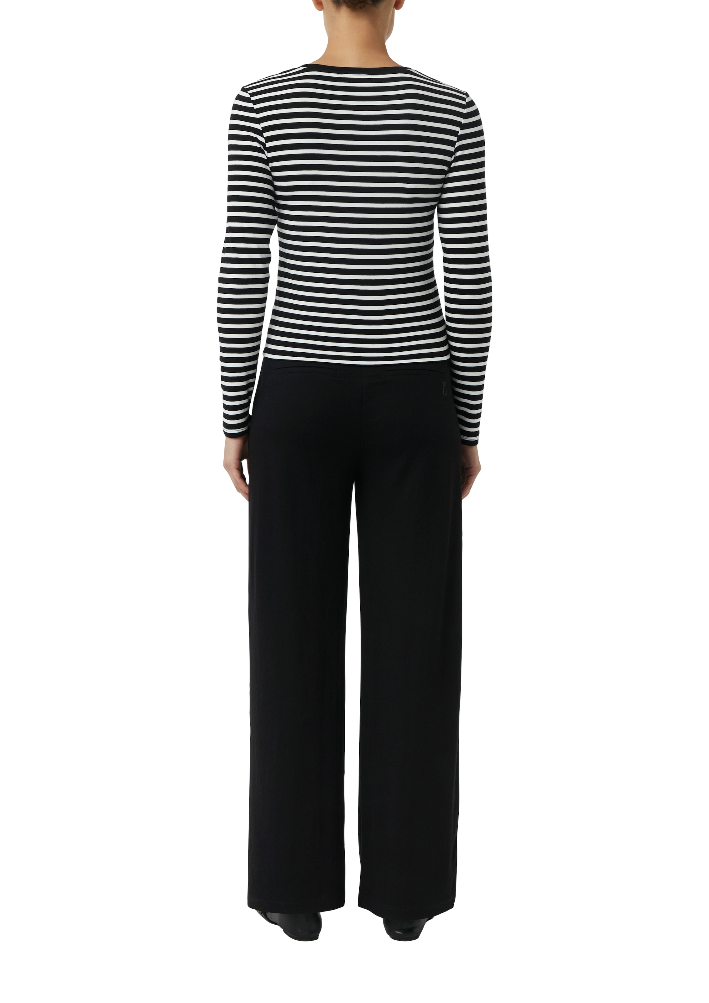 comma casual identity T-shirt à manches longues gestreift, figurbetont, casual, Rundhals