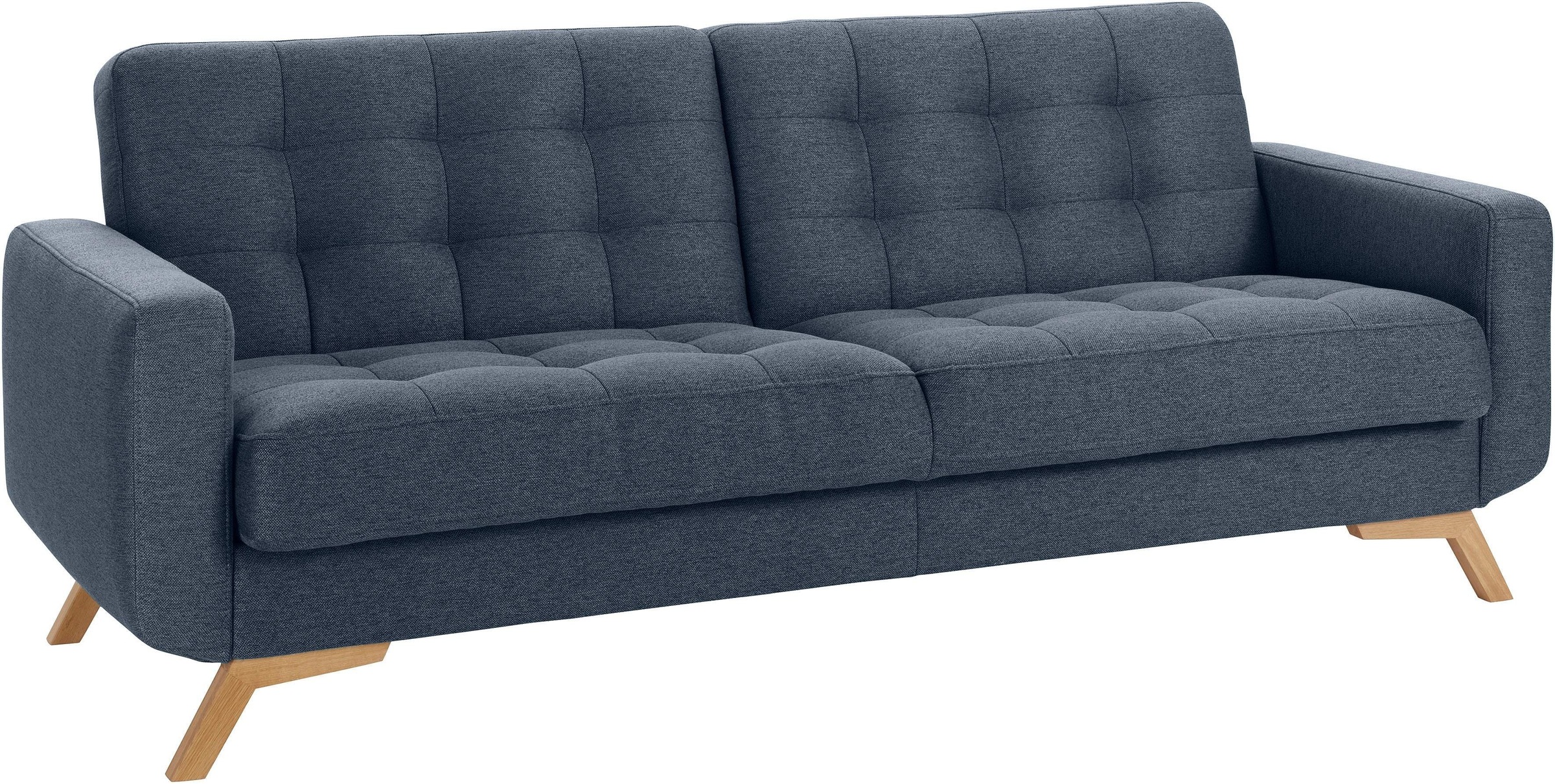 exxpo - sofa fashion 3-Sitzer »Fiord, aktuelles Design, tolle Detailverarbeitung im Sitz und Rücken«, bequem, wahlweise Kippcouch mit Bettfunktion und Bettkasten, Holzfuss