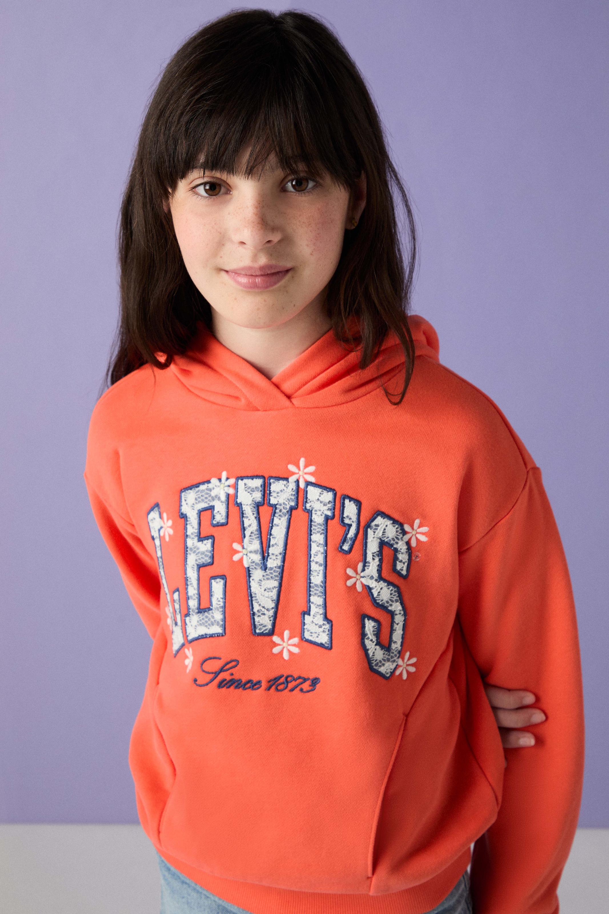 Image of Levis Kids Kapuzensweatshirt "LVG LOGO HOODIE", for Girls, mit Logo-Stickerei