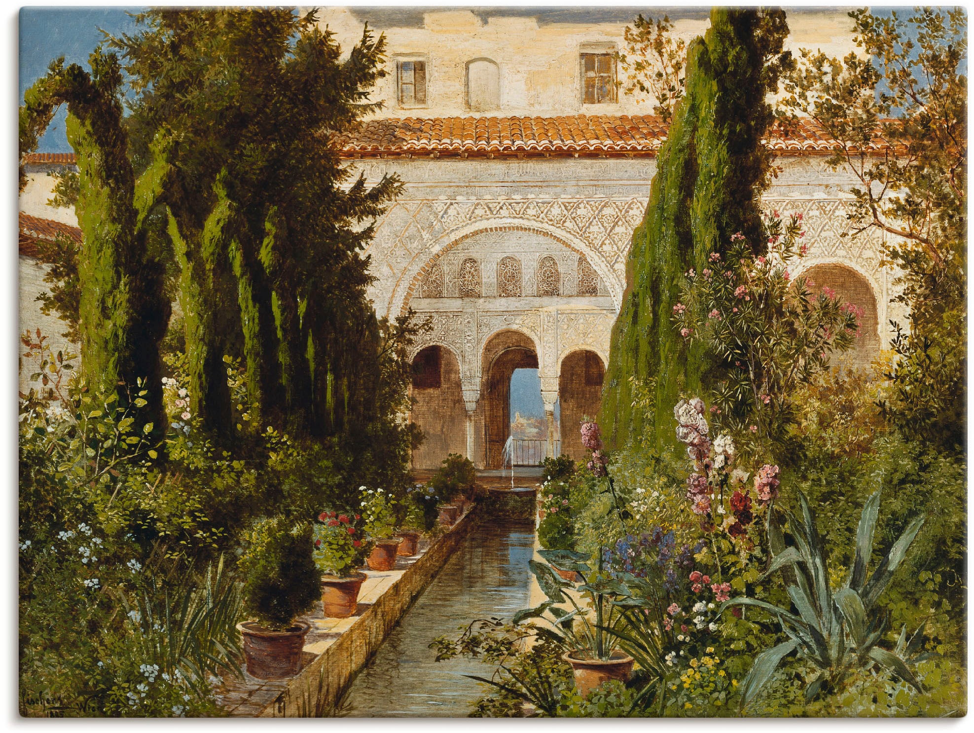 versch. Granada«, Poster Wandbild Garten Grössen Generalife in oder Wandaufkleber (1 Artland jetzt bei Leinwandbild, kaufen des St.), als Garten, »Der
