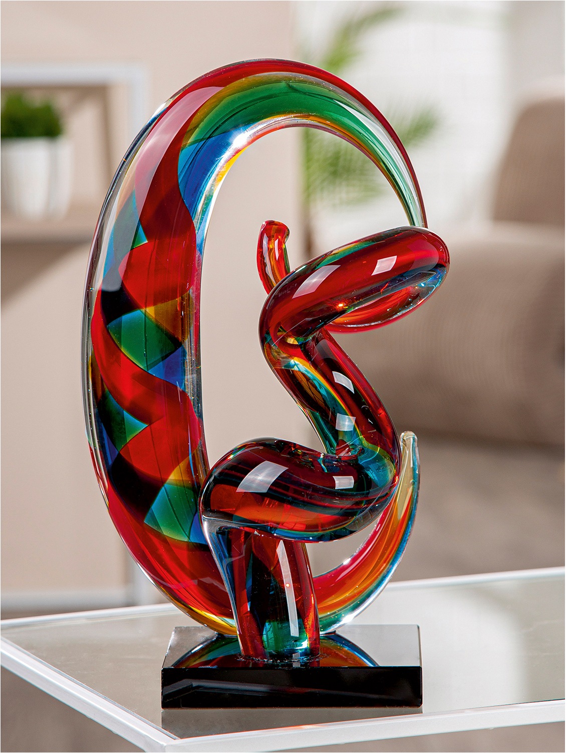 GILDE Sculpture »Skulptur Palmeira mehrfarbig« Objet en verre, sculpture décorative, décoration exotique, accroche-regard