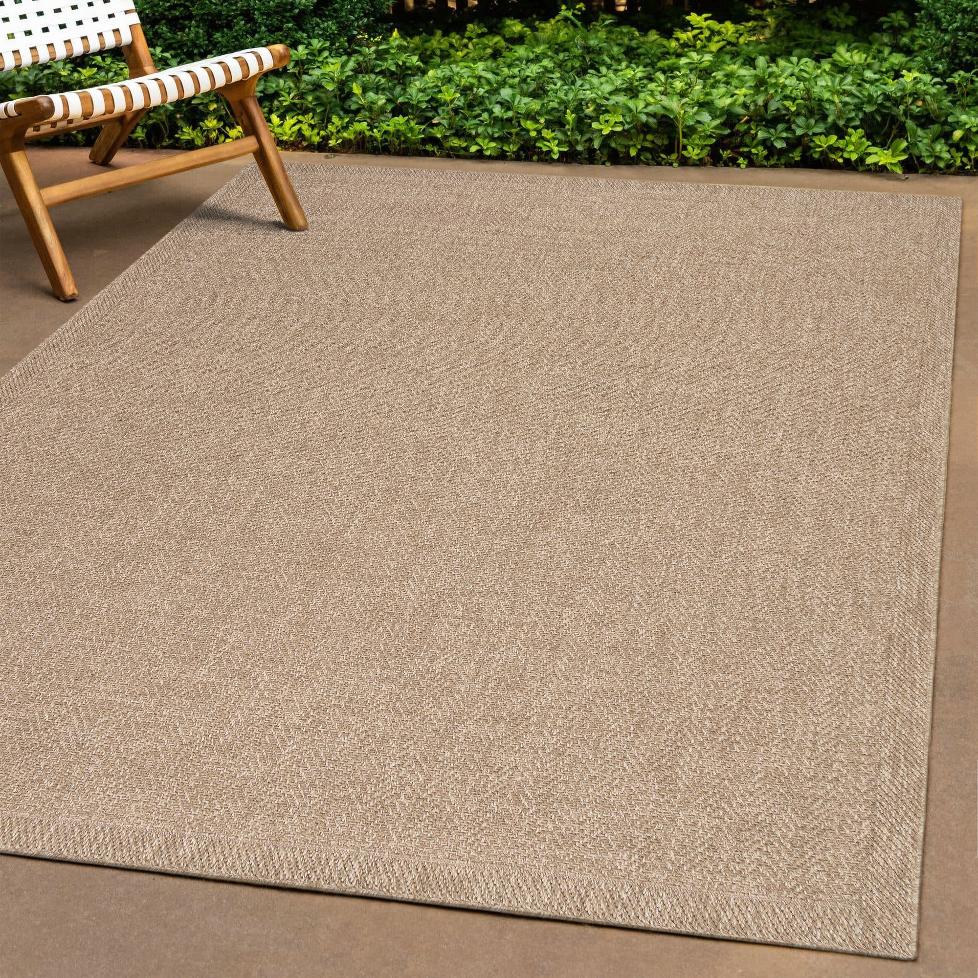 Image of the carpet Teppich "Kansas" rund 1 mm Höhe moderner robuster In und Outdoor Teppich Jute Look