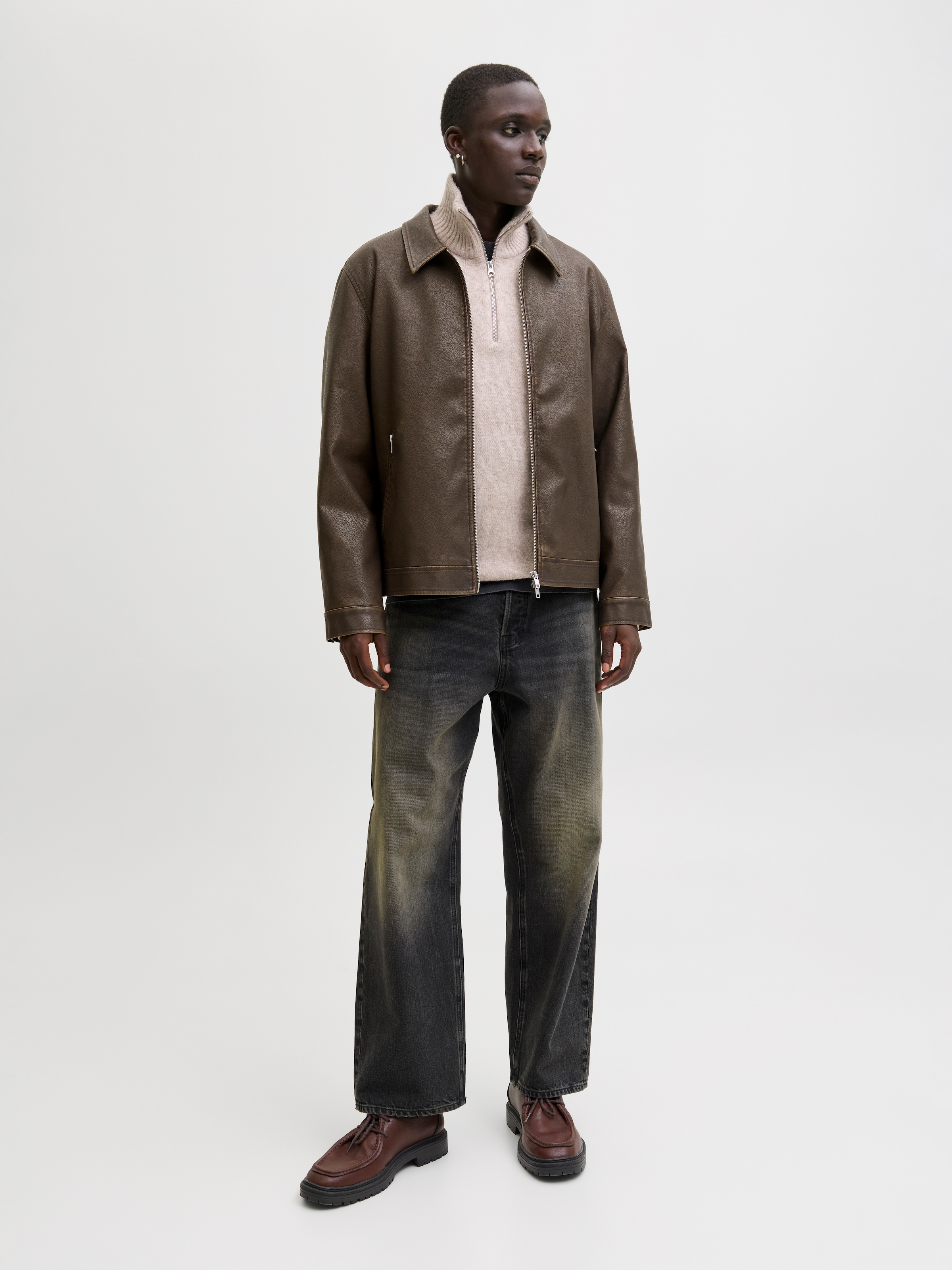 Jack & Jones Veste de motard »JJECASABLANCA PU JACKET NOOS« ohne Kapuze mit Fronttaschen