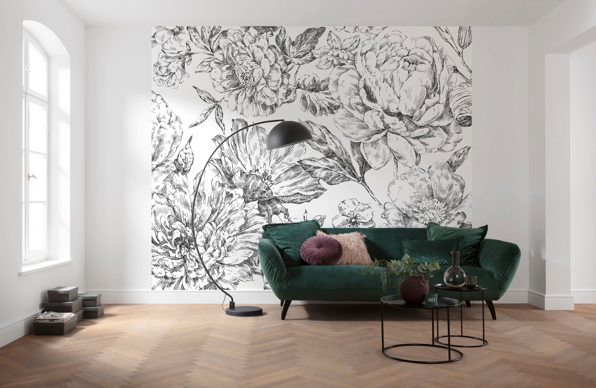 Komar Papier peint intissé »Digitaldruck Vlies -  Flowerbed - Grösse 300 x 250 cm« imprimé Wohnzimmer, Schlafzimmer