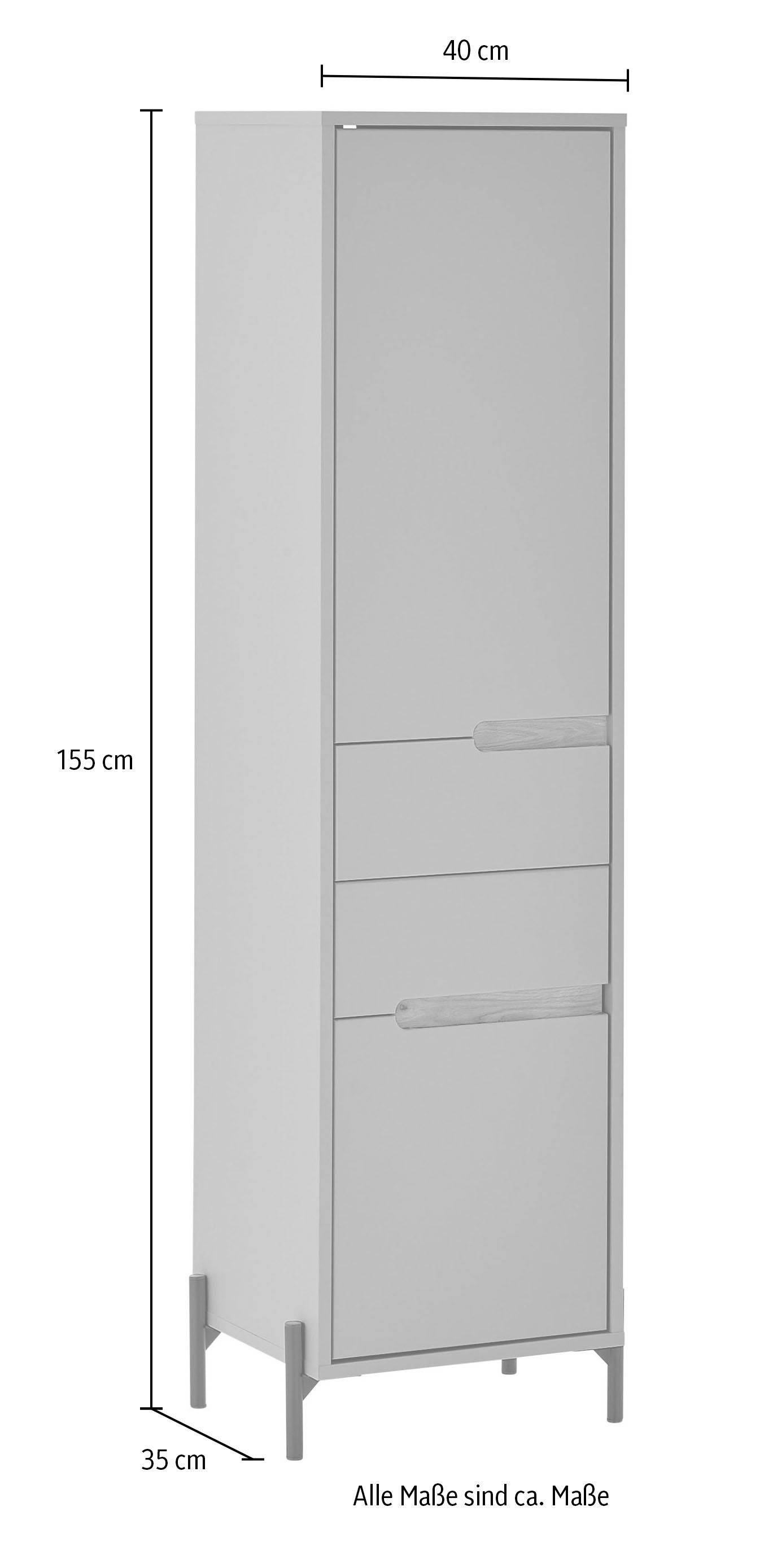 BASIC by Balculina Armoire haute »Avanto 40x155x35 cm« 1 cuis tlg. largeur 40 cm, fermeture douce pour portes, FSC-Mix 70%