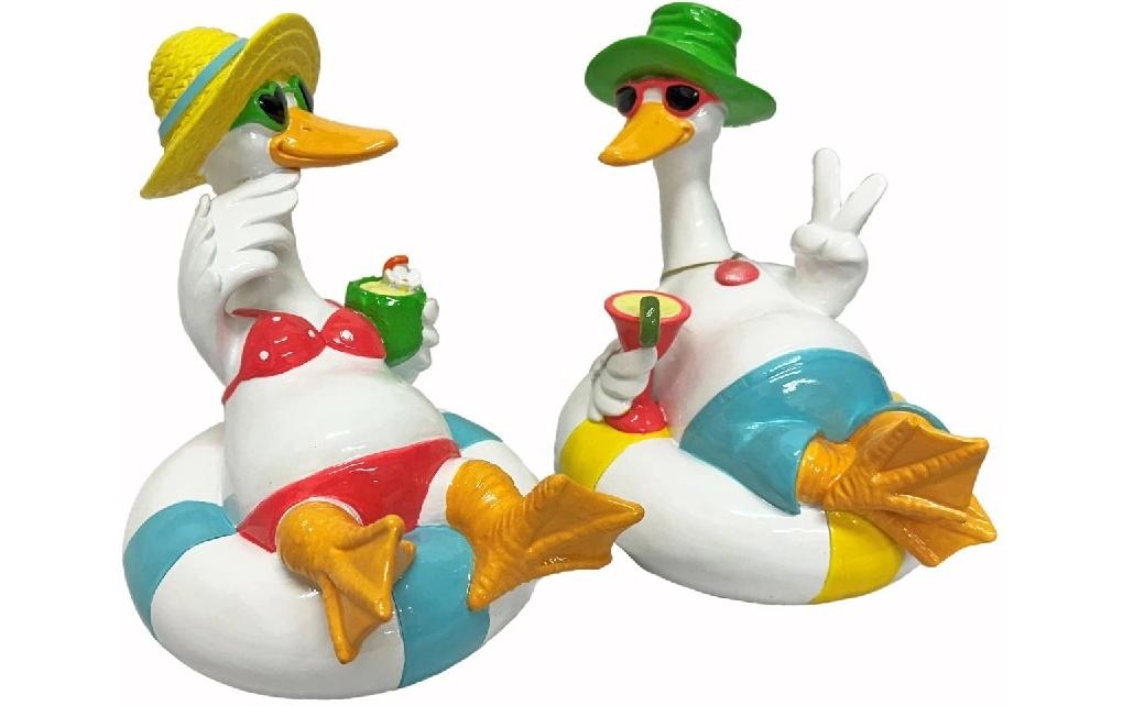 Gartenfigur "Dameco Ente "Beach" 2 Stück"