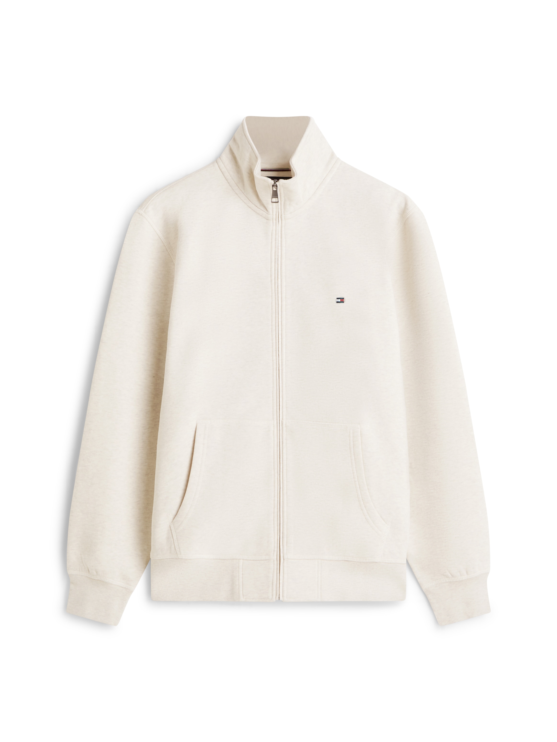 Tommy Hilfiger Sweatjacke »ESSENTIAL FLEECE STAND COLLAR« mit Stehkragen, regular fit, Rippbündchen