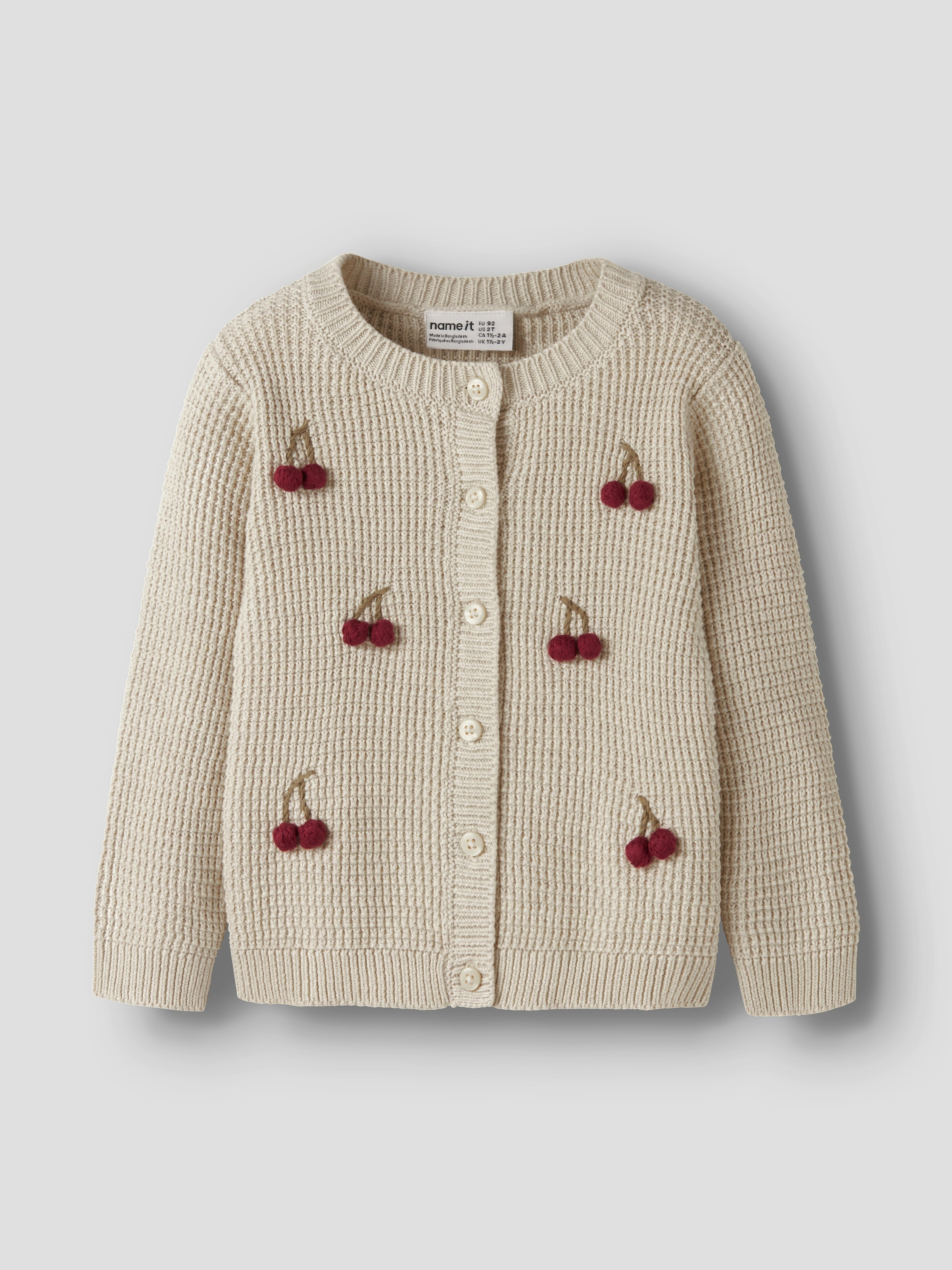 Image of Name It Strickjacke "NMFOSIE LS KNIT CARD BOX" Baumwolle, regular fit