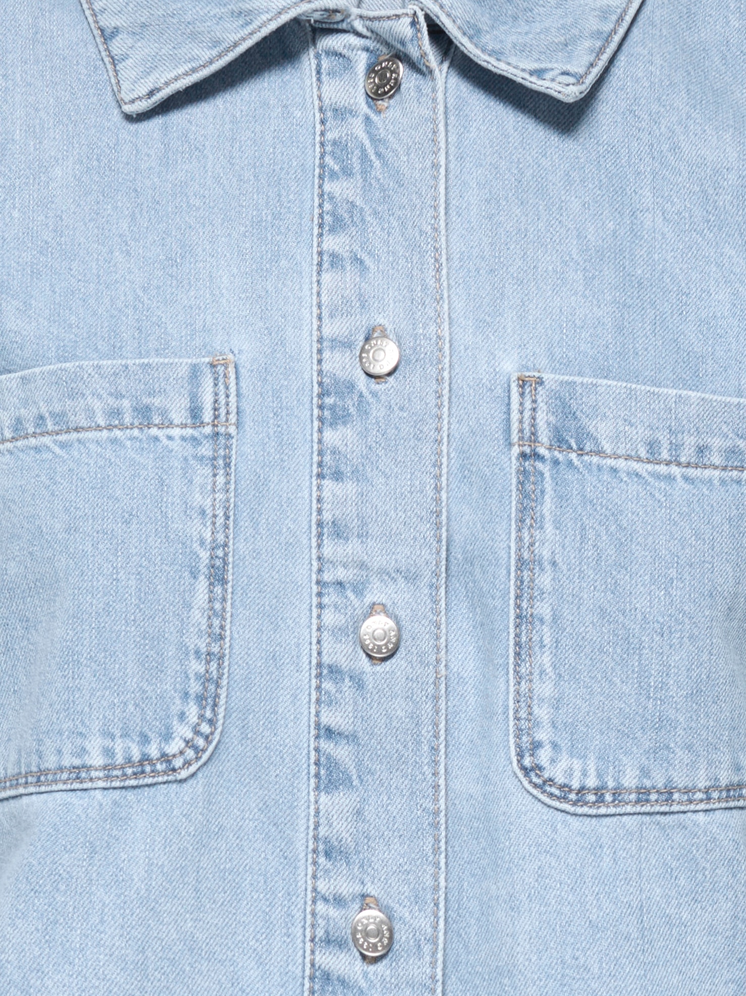 ONLY Blouse en jean »ONLCLEO LIFE SS CROP DNM SHIRT PIM NOOS« Coton