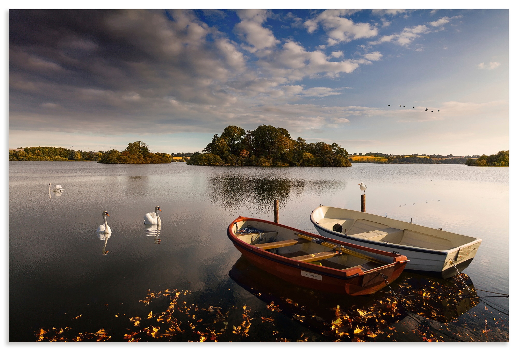 Image of Artland Wandbild "Herbstimpressonen am See" Seebilder 1 Stk. tlg. als Alubild, Leinwandbild, Poster, Wandaufkleber in verschied. Grössen