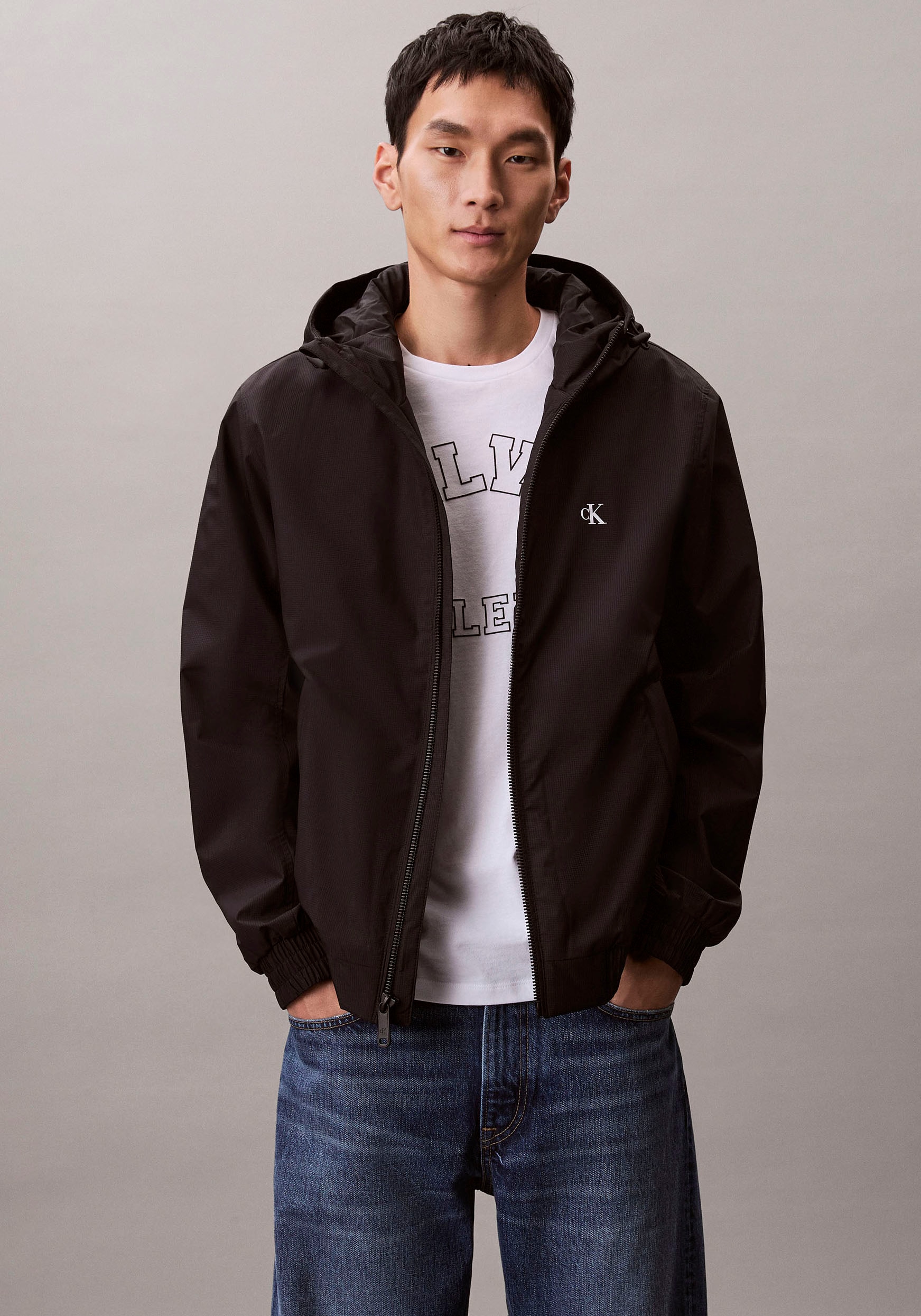 Image of Calvin Klein Blouson mit Kapuze Regular Fit, verstellbare Kapuze