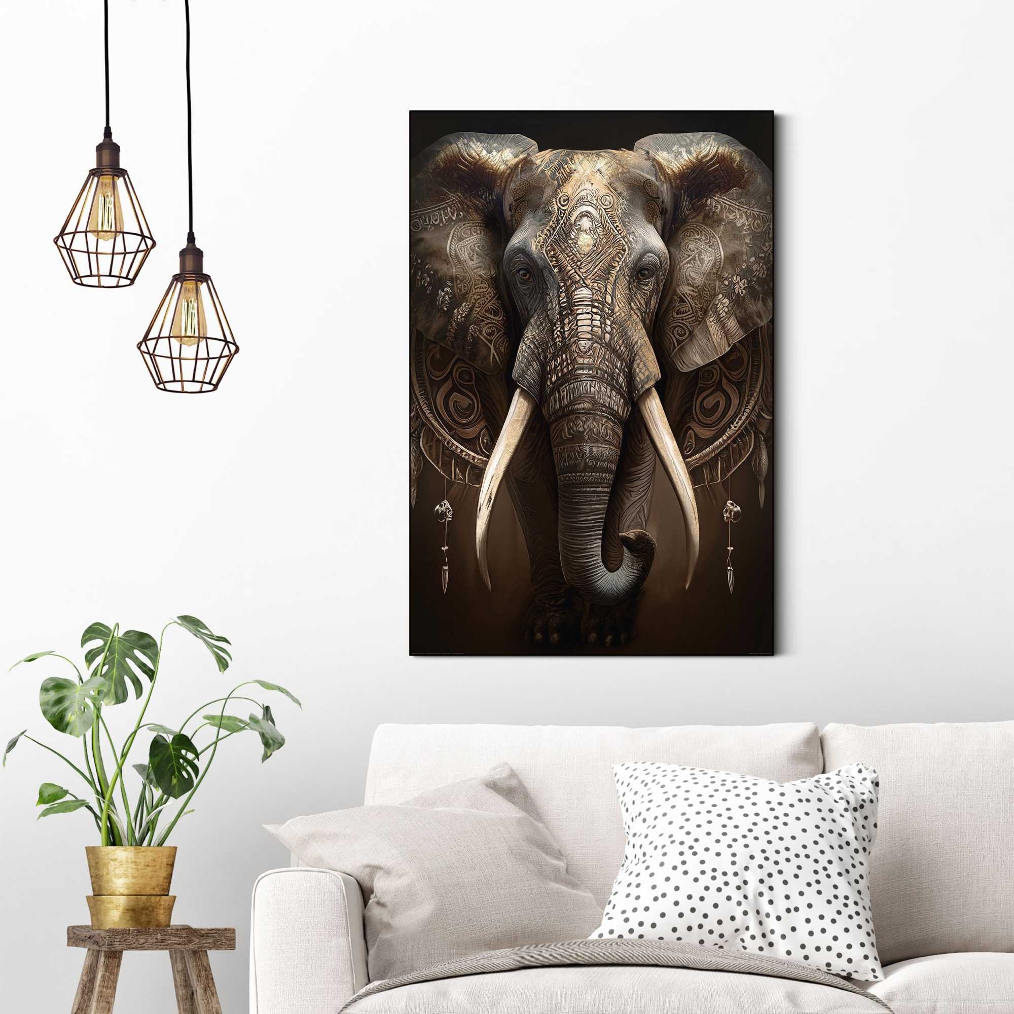 Image of Reinders Wandbild "Decorated Elephant"