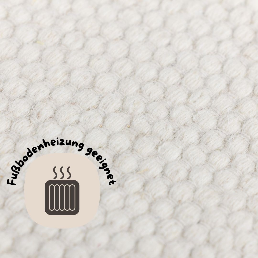 my home Bettumrandung »Woolscape 1«, (Set, 3 tlg.), Wendeteppich, handgewebte Qualität, Uni, reine Wolle, Wohnzimmer