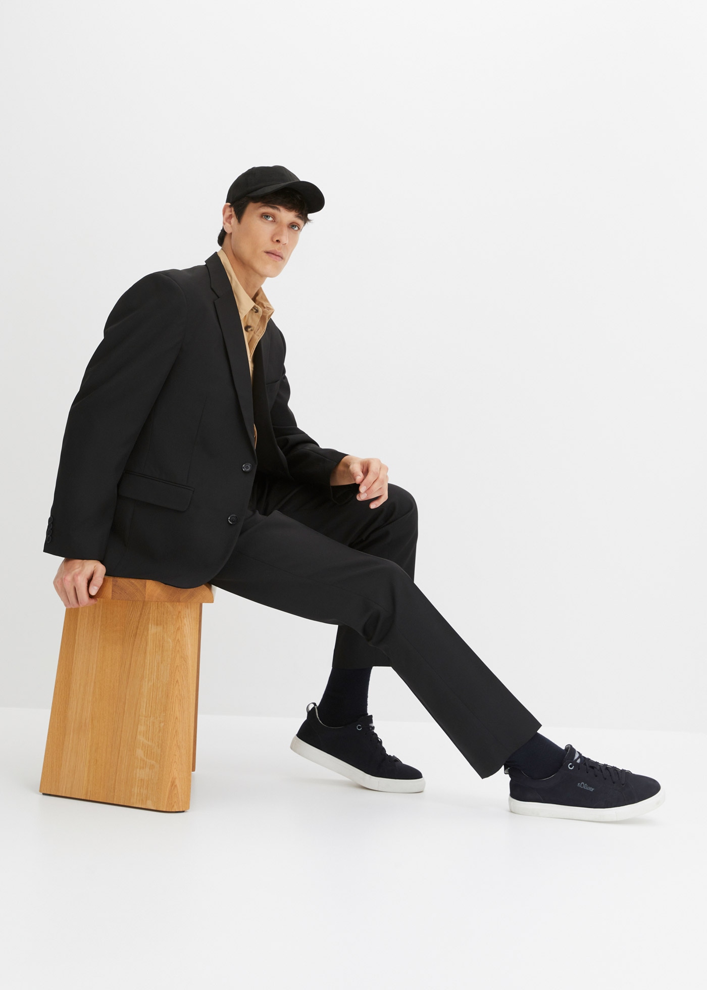 bonprix Pantalon de costume »Baukasten-Anzugshose, Regular Fit«  aus Polyester, Regular Fit, festlicher Stil