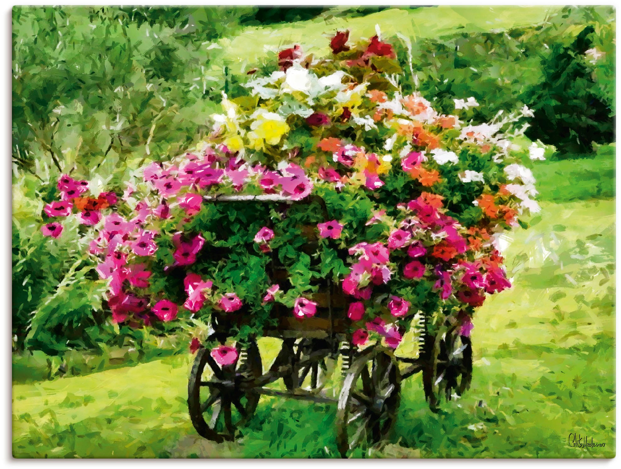 Artland Wandbild »Kutsche Wandaufkleber mit Poster oder Leinwandbild, versch. St.), in (1 Blumen«, kaufen als Grössen Blumenbilder, Alubild