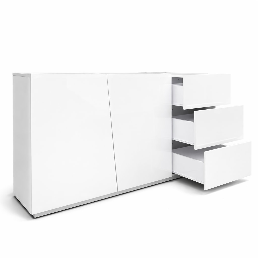 GOODproduct Kommode »San Remo, Kombikommode, Sideboard, mit viel Stauraum, Hochglanz« Moderne Kommode, UV-lackiert, grifflos, push-to-open-Funktion, B=180cm
