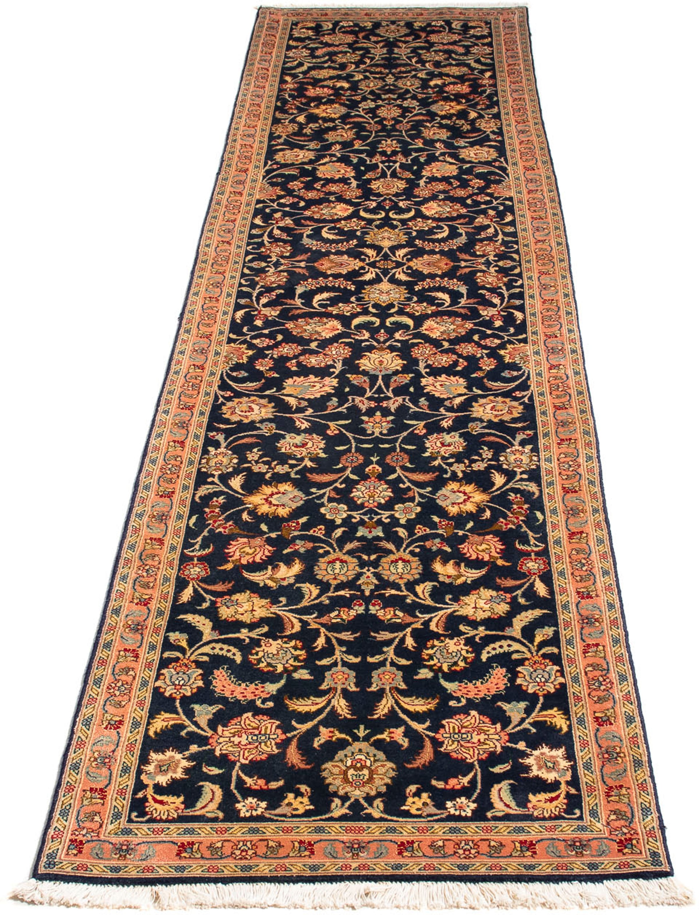 morgenland Orientteppich »Perser - Täbriz - Royal - 292 x 66 cm -  dunkelblau«, rechteckig, Wohnzimmer, Handgeknüpft, Einzelstück mit  Zertifikat versandkostenfrei auf