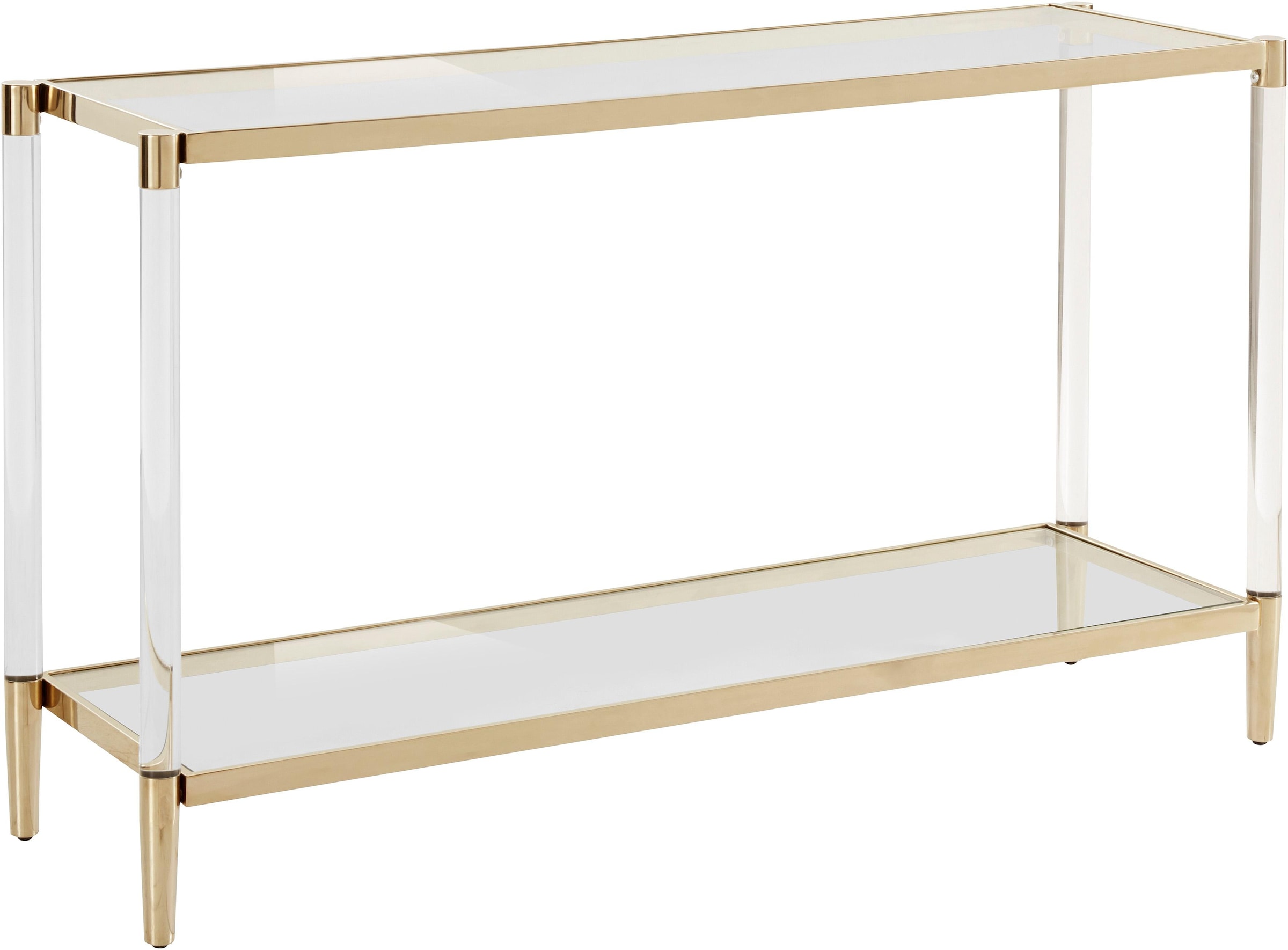 ♕ Leonique einer Beistelltisch Konsolentisch 130 cm und »Ceadda«, Breite Glastischplatte, auf mit Glasbeinen versandkostenfrei