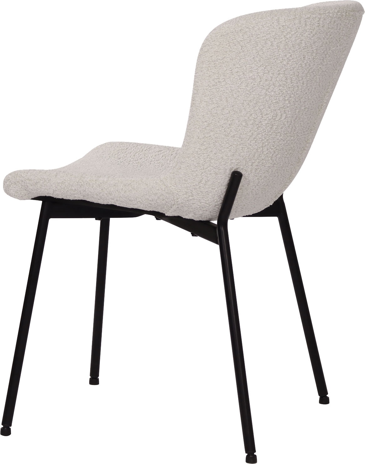 SIT 4-Fussstuhl »Manila 2er-Set Bouclé Esszimmerstühle mit Metallgestell skandinavisch« (Set) 2 Stk.Öko-Tex Bouclé-Bezug & schwarze Metallbeine im Scandi-Look