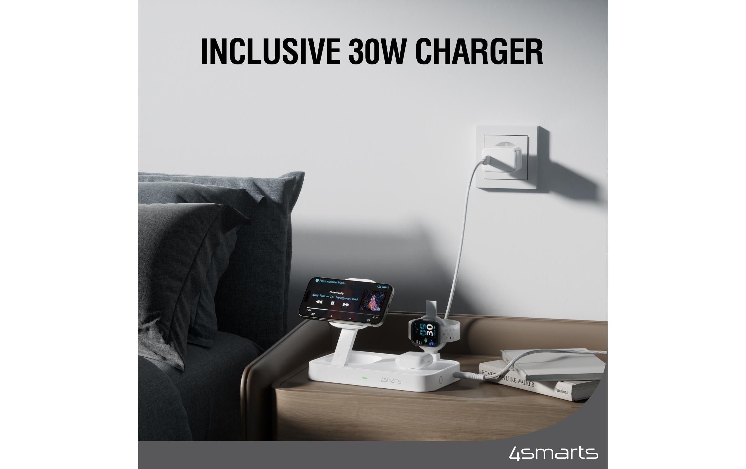 4smarts USB-Ladegerät »Qi2 Weiss«