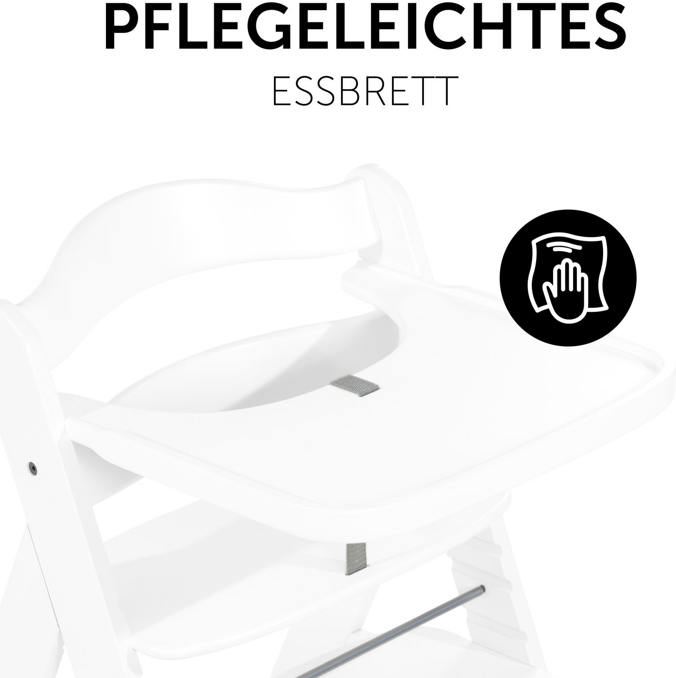Hauck Plateau de chaise haute »Alpha Wooden Tray Essbrett, white« für Hochstühle Alpha+ und Alpha+ Select
