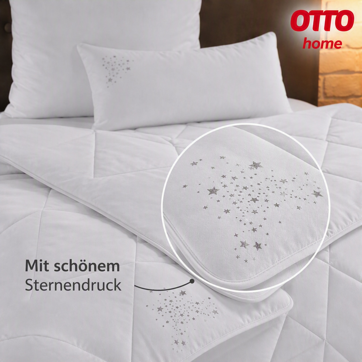 GOODproduct Couette microfibre + oreiller »Baca, 2-tlg. Bettdecke 135x200 oder155x220 cm mit Kissen 80x80 cm« ensemble couette & oreiller, été, hiver