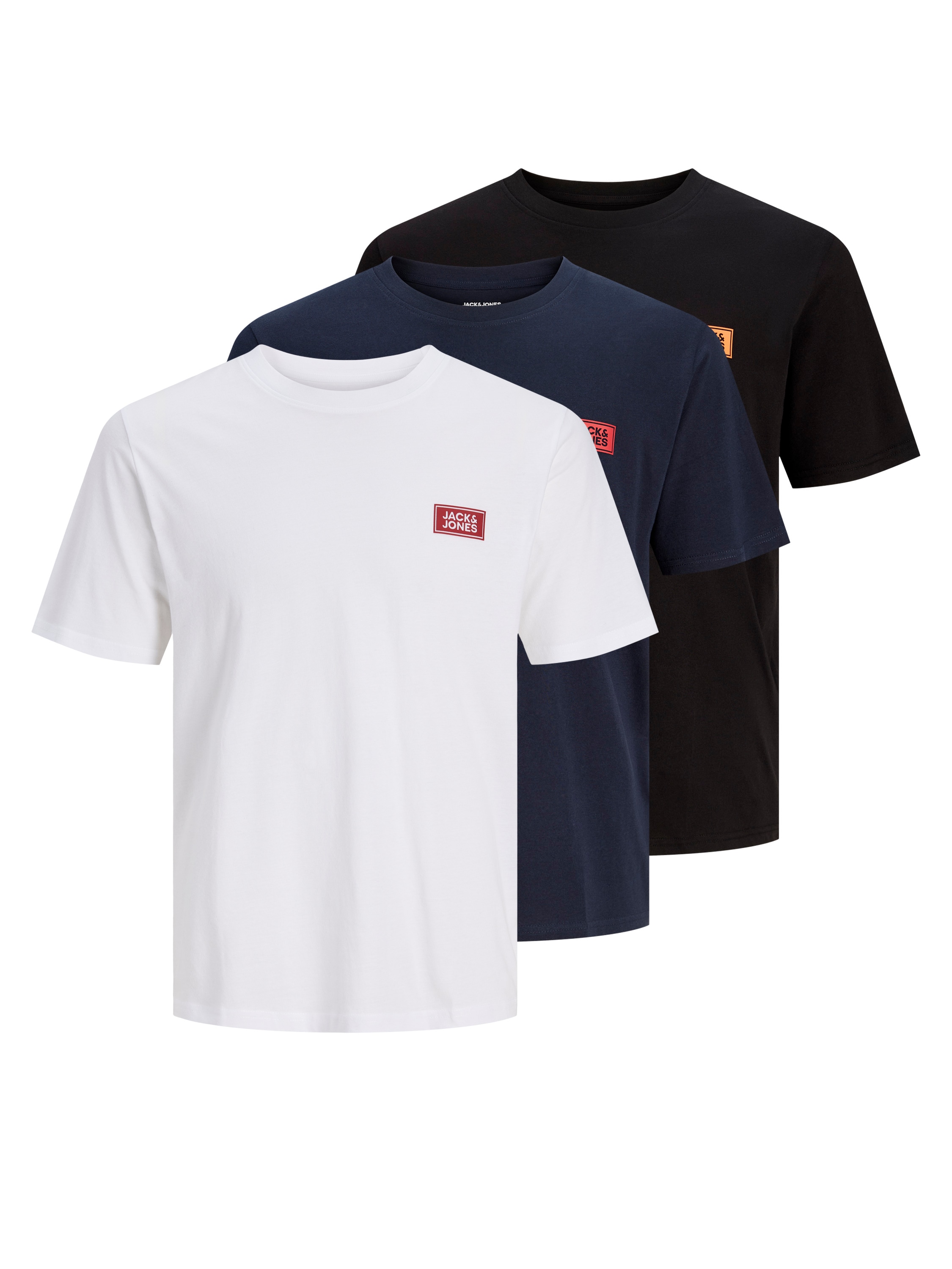 Image of Jack & Jones Rundhalsshirt "JJRUSH TEE SS CREW NECK 3PK MP" Packung, 3 Baumwolle, regular fit