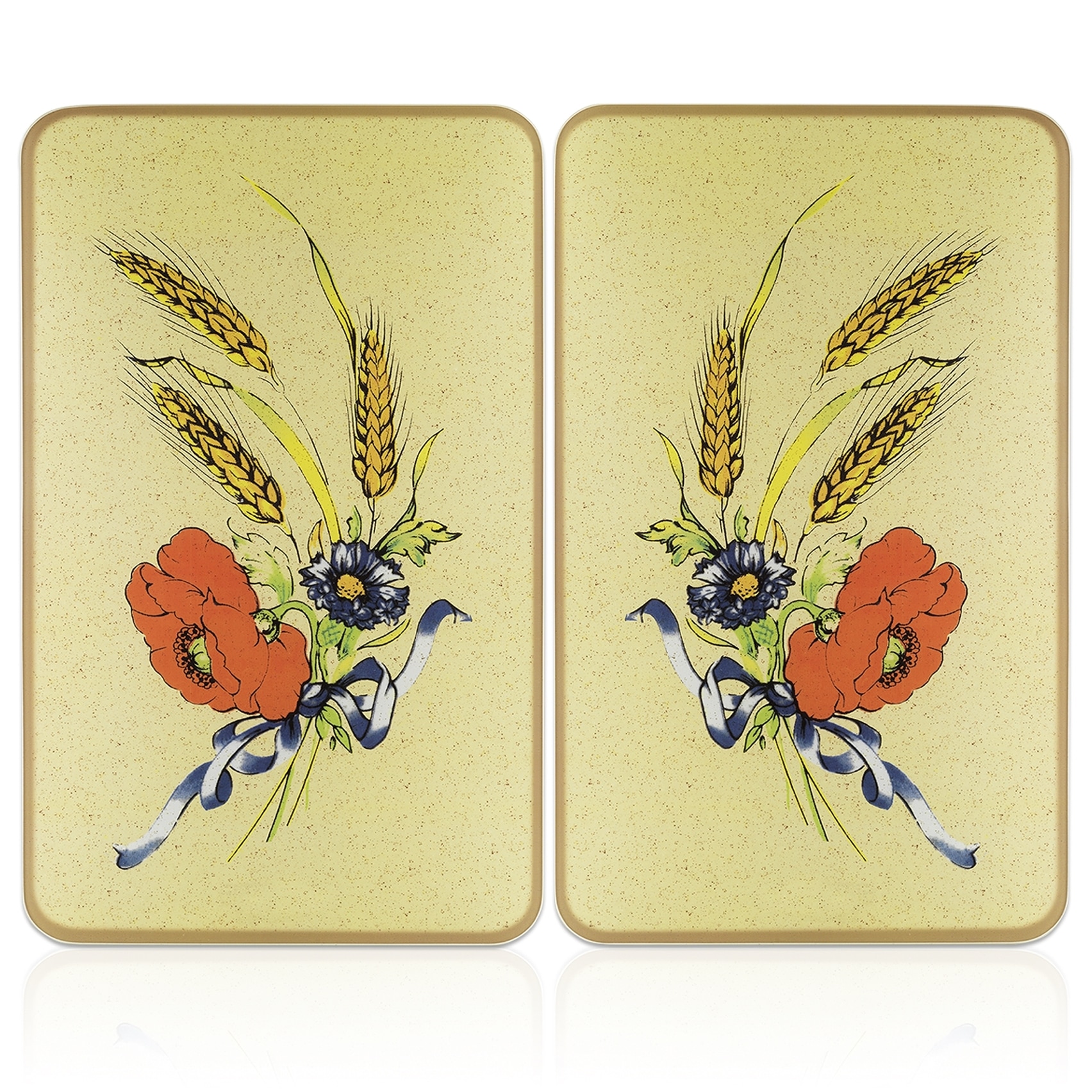 Maximex Herd-Abdeckplatte »Universal Modell Kornblumen«, (Set, 2 tlg.), Herdabdeckung für alle Herdarten, kratzfest, mit rutschfesten Füssen