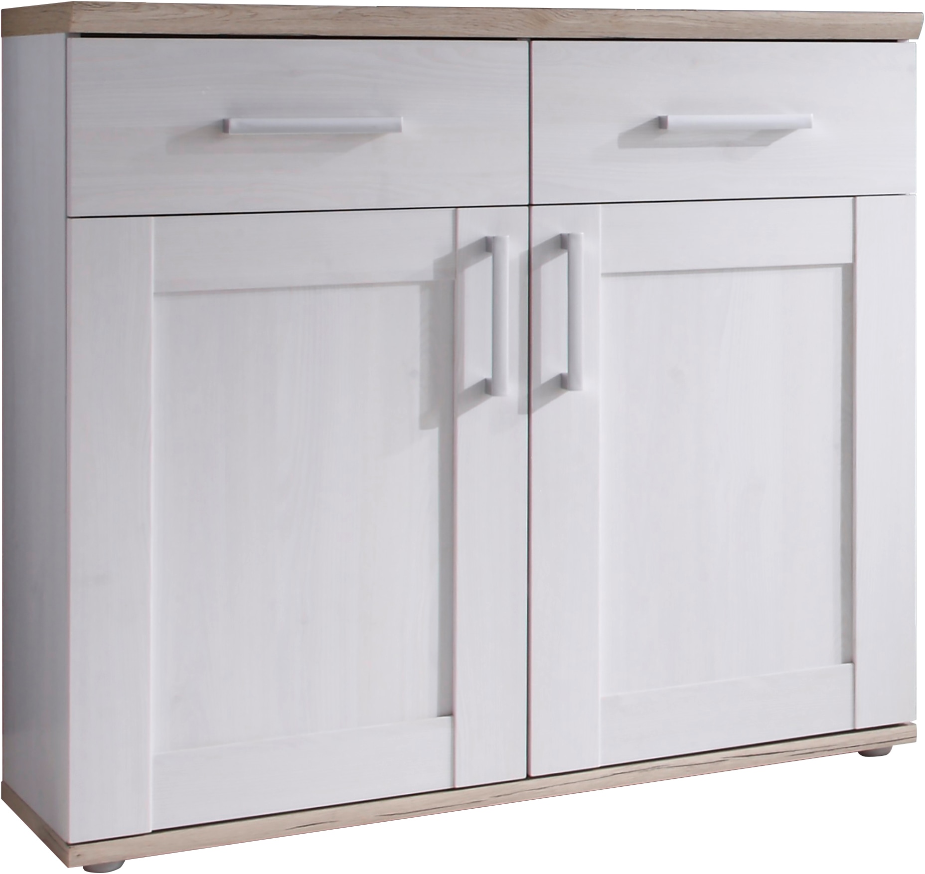 Image of HBZ Schuhschrank "Romance im Landhausstil, BxHxT 96x91x39 cm" 1 Stk. tlg. Schuhkommode mit 2 Türen, 2 Schubkästen, 2 Einlegeböden
