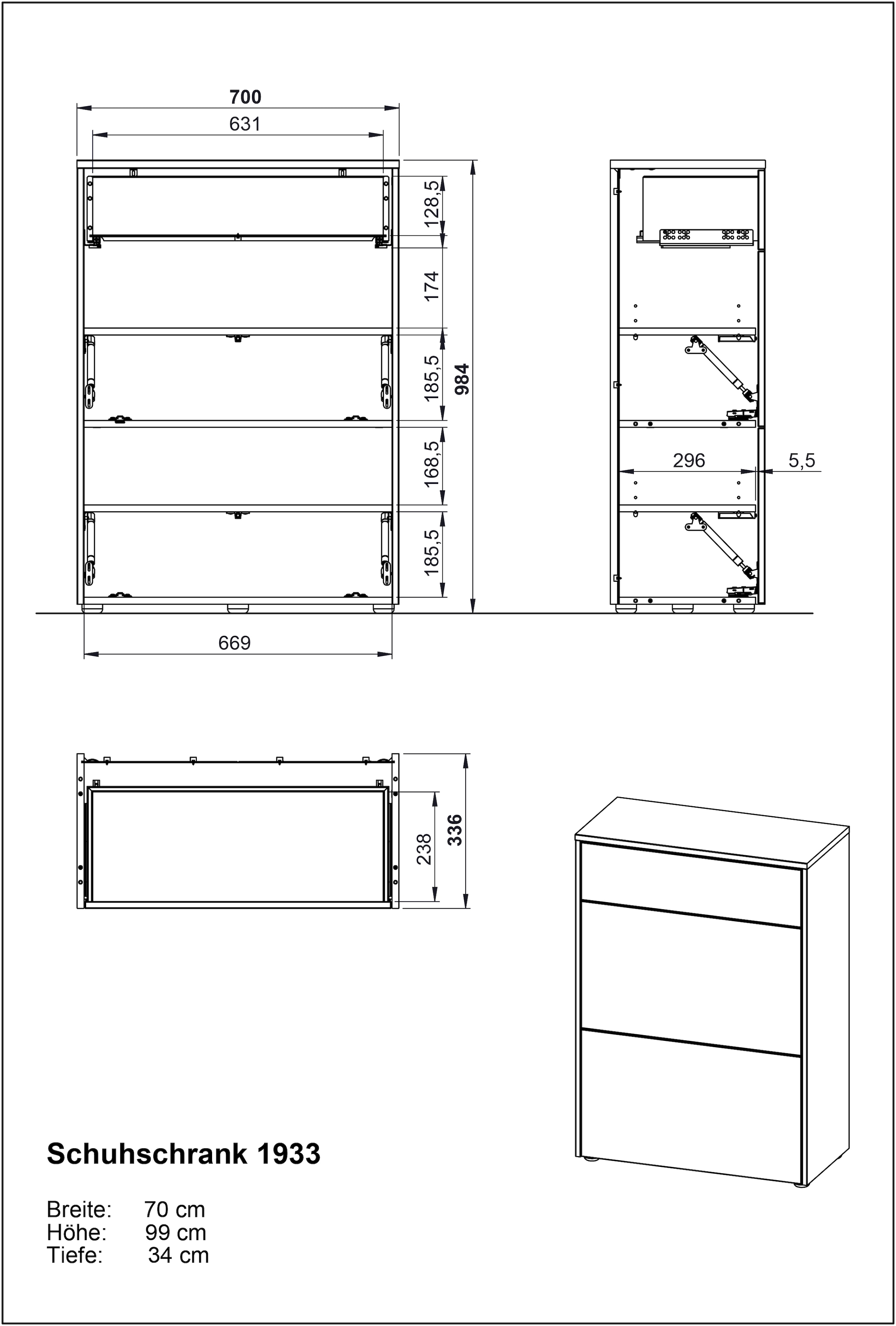 GERMANIA Garderoben-Set »GW-Binetto« 2 Stk. tlg.