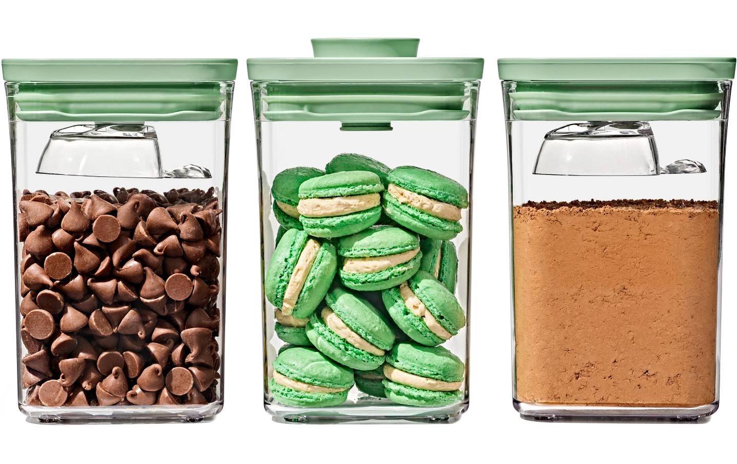 OXO Good Grips Système de rangement »3-Piece POP Container Set with Mini Scoops - Limited Edition Pistachio« Ensemble, 5 tlg. Langlebig, spülmaschinenfest und vielseitig einsetzbar