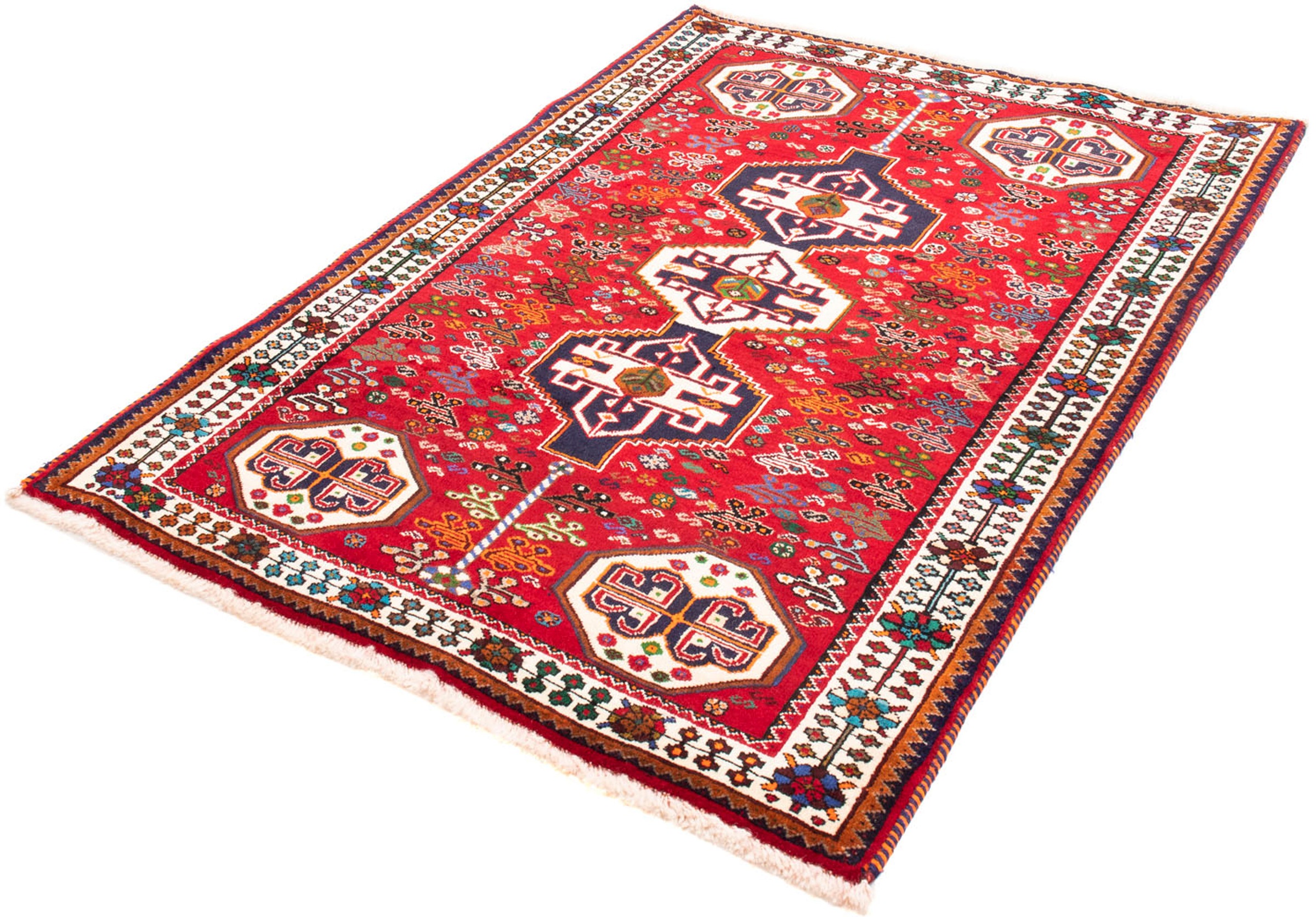 Image of morgenland Orientteppich »Perser - Nomadic - 158 x 112 cm - dunkelrot«, rechteckig, 10 mm Höhe, Wohnzimmer, Handgeknüpft, Einzelstück mit Zertifikat bei Ackermann Versand Schweiz