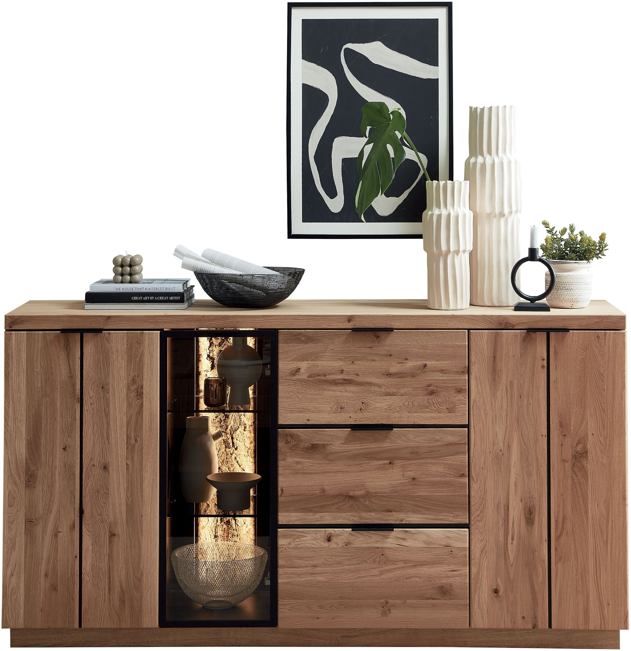 Image of Wohnconcept Sideboard "Donna Sideborad, 180x93x48 (BxHxT)" 1 Stk. tlg. Beleuchtung optional bestellbar, 3 türig, 3 Schubkasten, Softclose