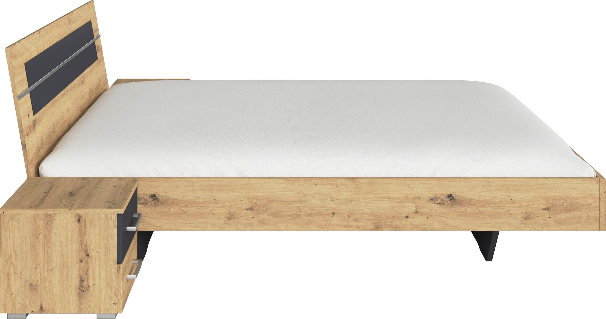 rauch Bettanlage »Doppelbett Futonbett BURANO in schwebender Optik« Set, 3 Stk. tlg. und abgesetztem Kopfteil mit 2 Nachttischen MADE IN GERMANY