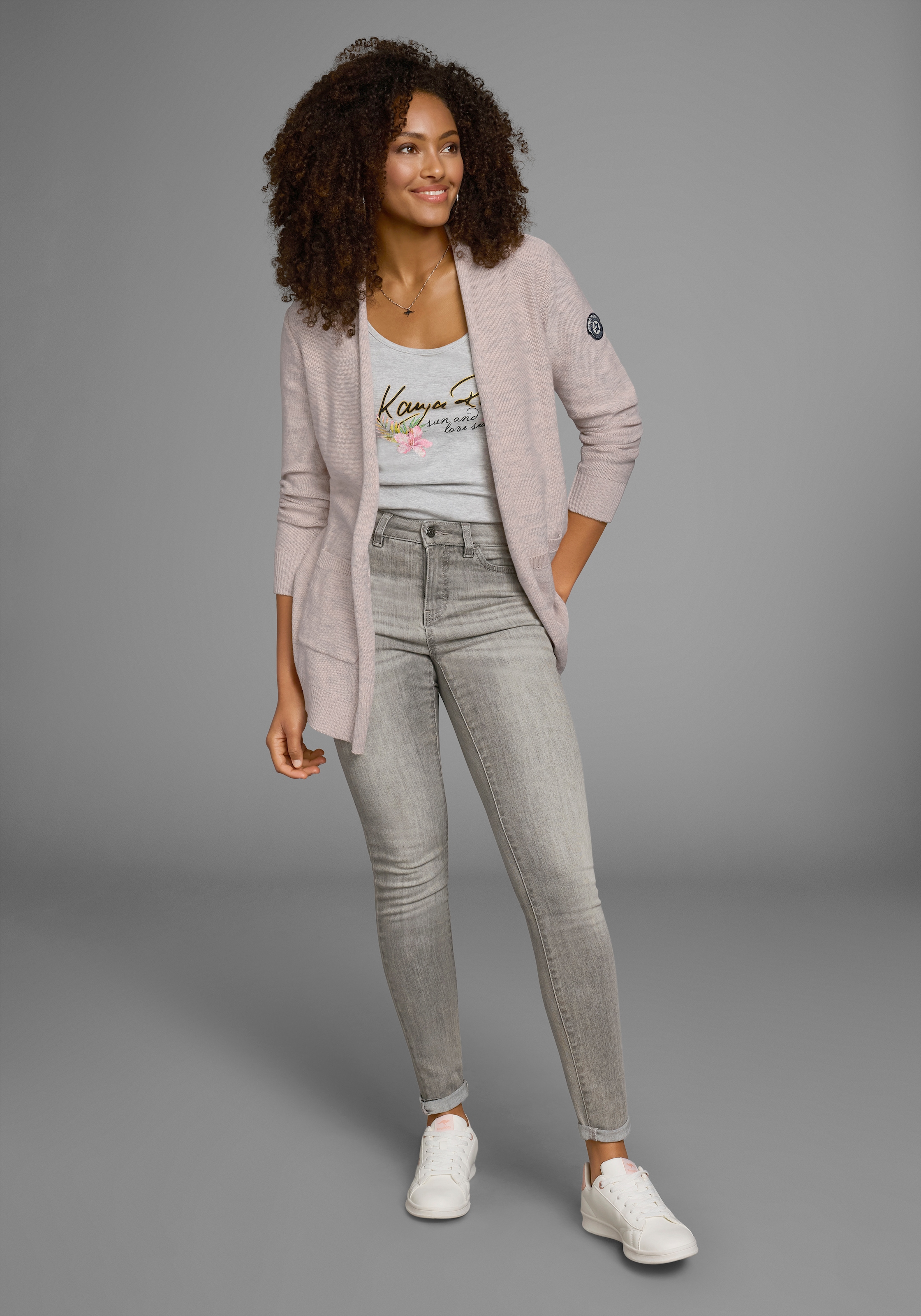 KangaROOS Strickjacke , in melierter Optik