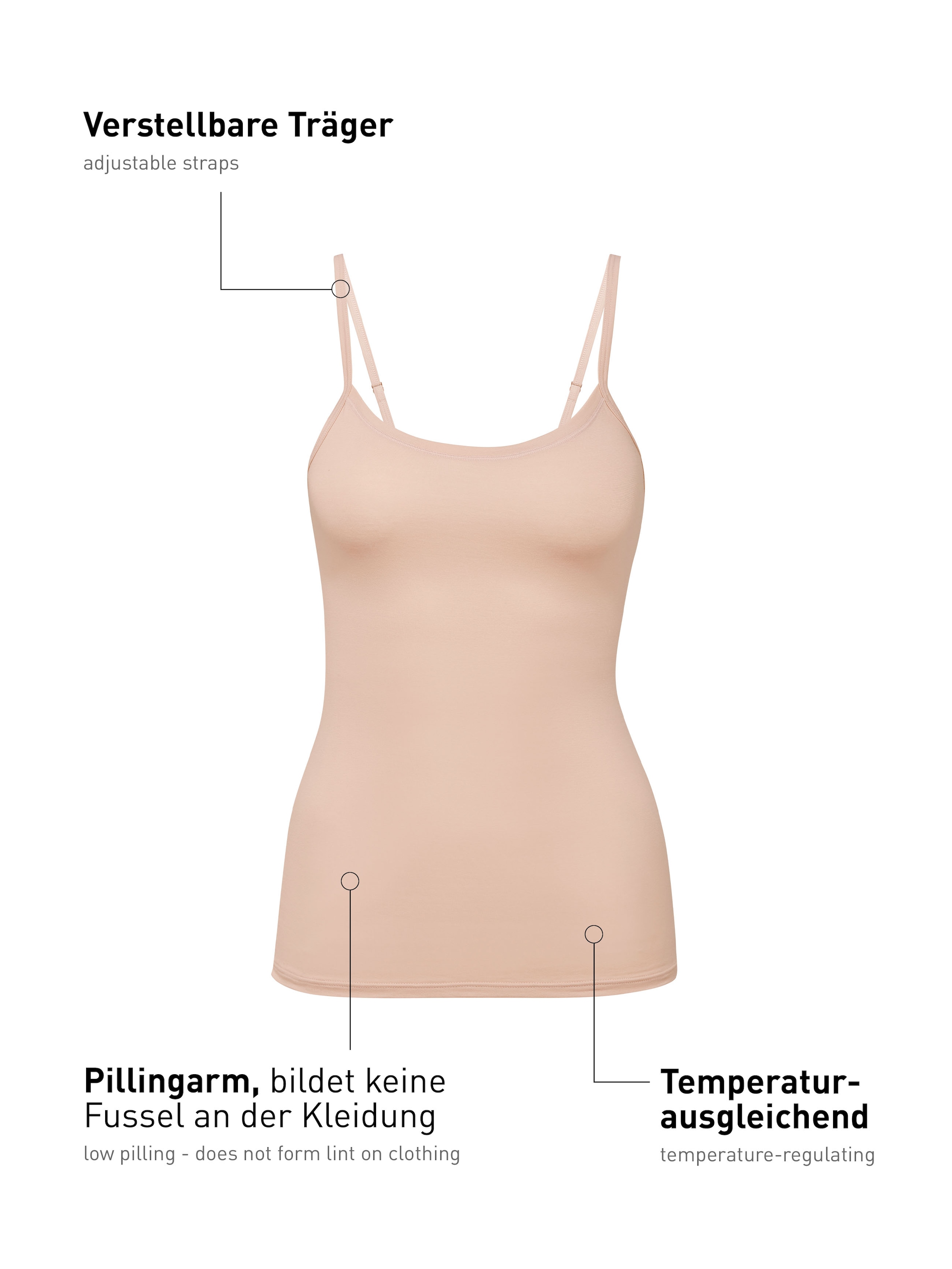 CALIDA Unterhemd »Natural Comfort«, Baumwoll-Mix, Single Jersey Qualität, weich, elastisch, pillingarm