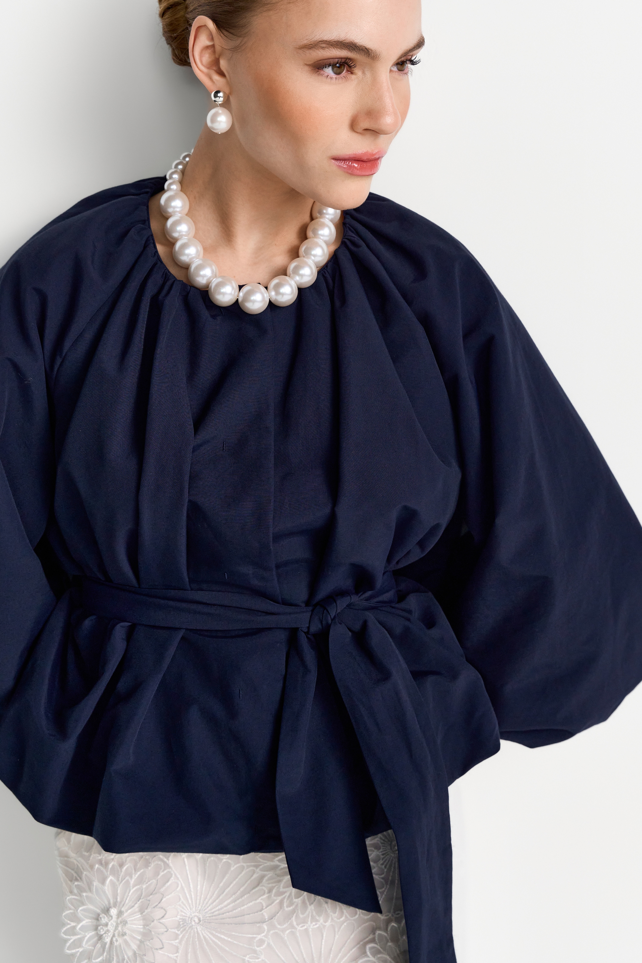 Image of RICHROYAL Blusenjacke im Kimono-Stil mit breitem Bindegürtel, weite Form, 3/4 Ärmel