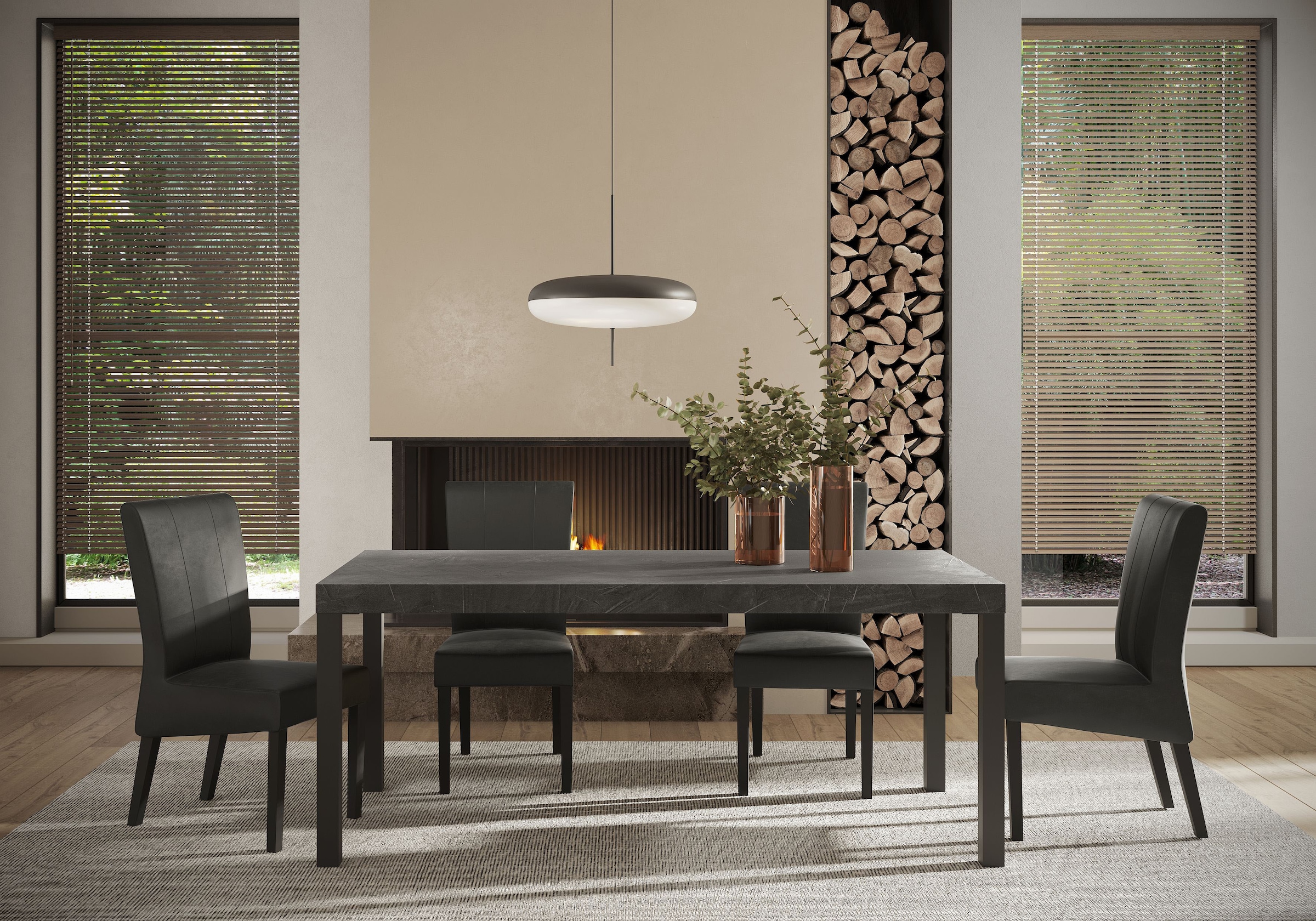 Image of Home affaire Esstisch "Everest 189 x 88 cm, Küchentisch, Esszimmertisch" moderner rechteckiger Esstisch mit Metallbeinen