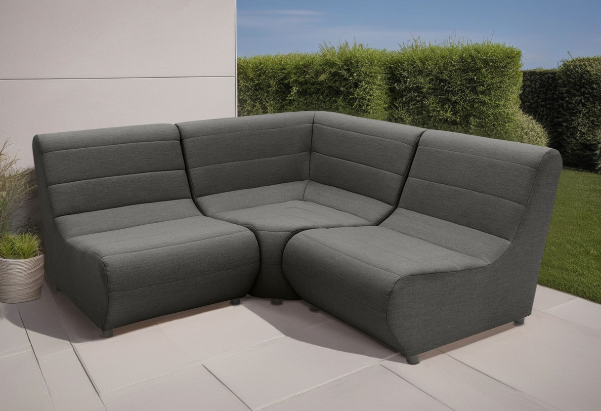 Image of DOMO collection Ecksofa "Soleil, pflegeleichter und wetterfester Bezug" Outdoor, besonderes Design und Formgebung, individuell erweiterbar
