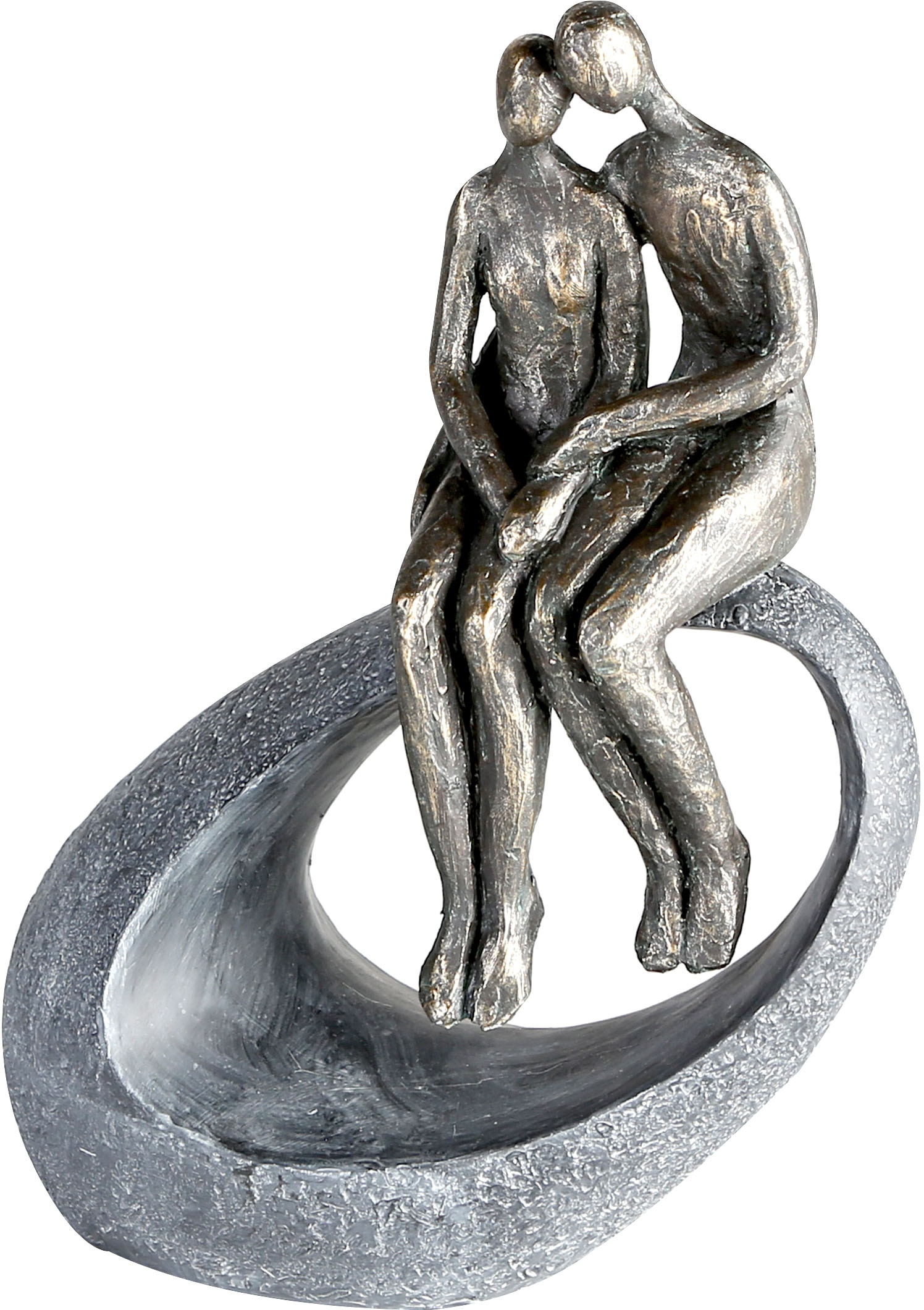 Casablanca by Gilde Dekofigur Spruchanhänger, »Skulptur Höhe 27, Dekoobjekt, à Moment, bronzefarben/grau«, Wohnzimmer bas prix Pärchen, mit