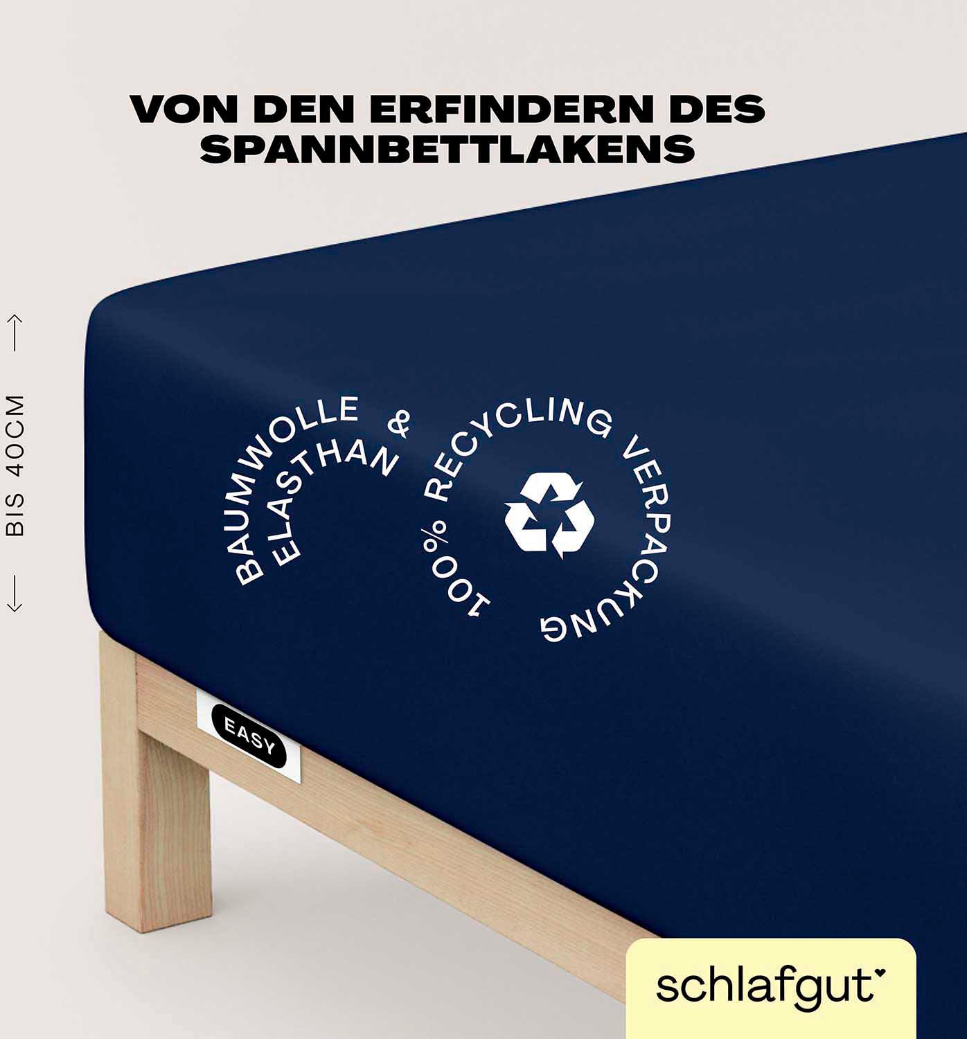 Schlafgut Spannbettlaken »EASY Jersey Elasthan Boxspring«, MADE IN GREEN by OEKO-TEX®