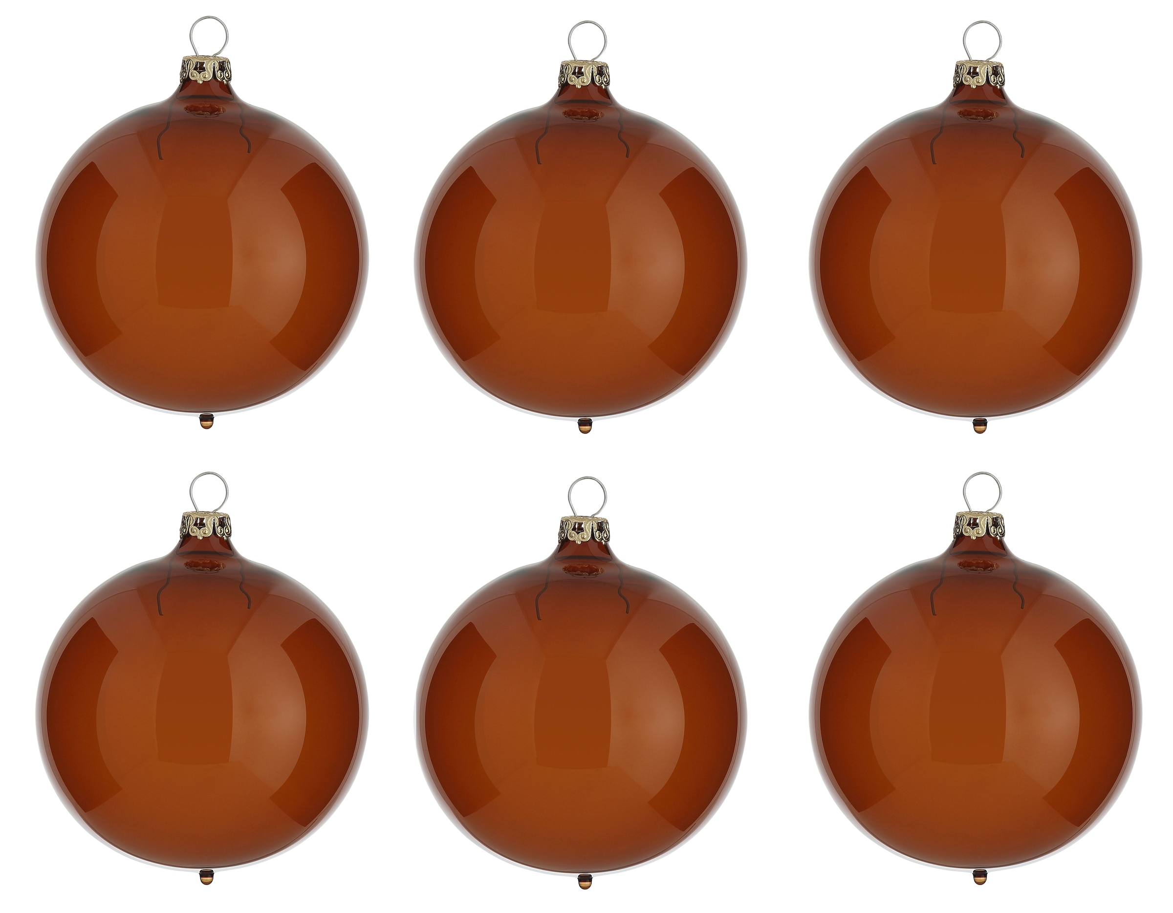 Weihnachtsbaumkugel »Transparent«, (Set, 6 St.), braun