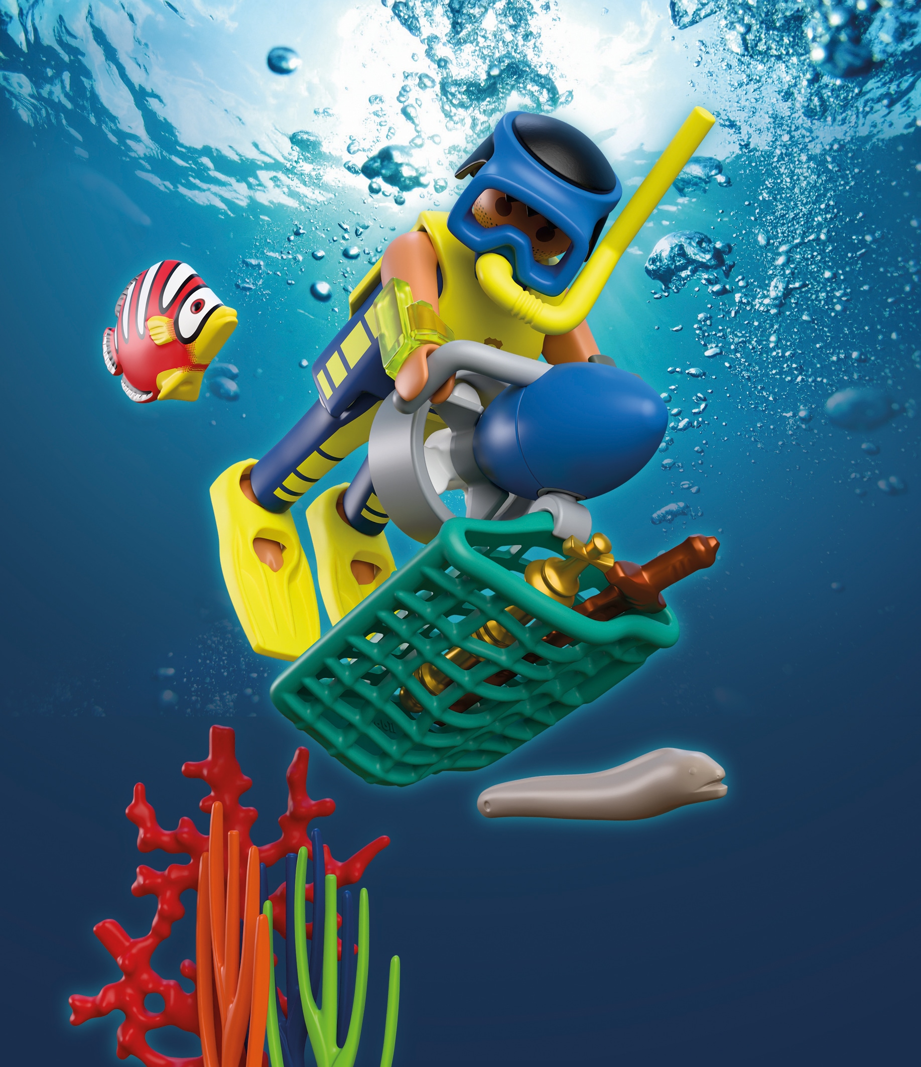 Playmobil® Jeu de construction »Polizeitaucher mit Schatz (72078), City Action« Made in Europe