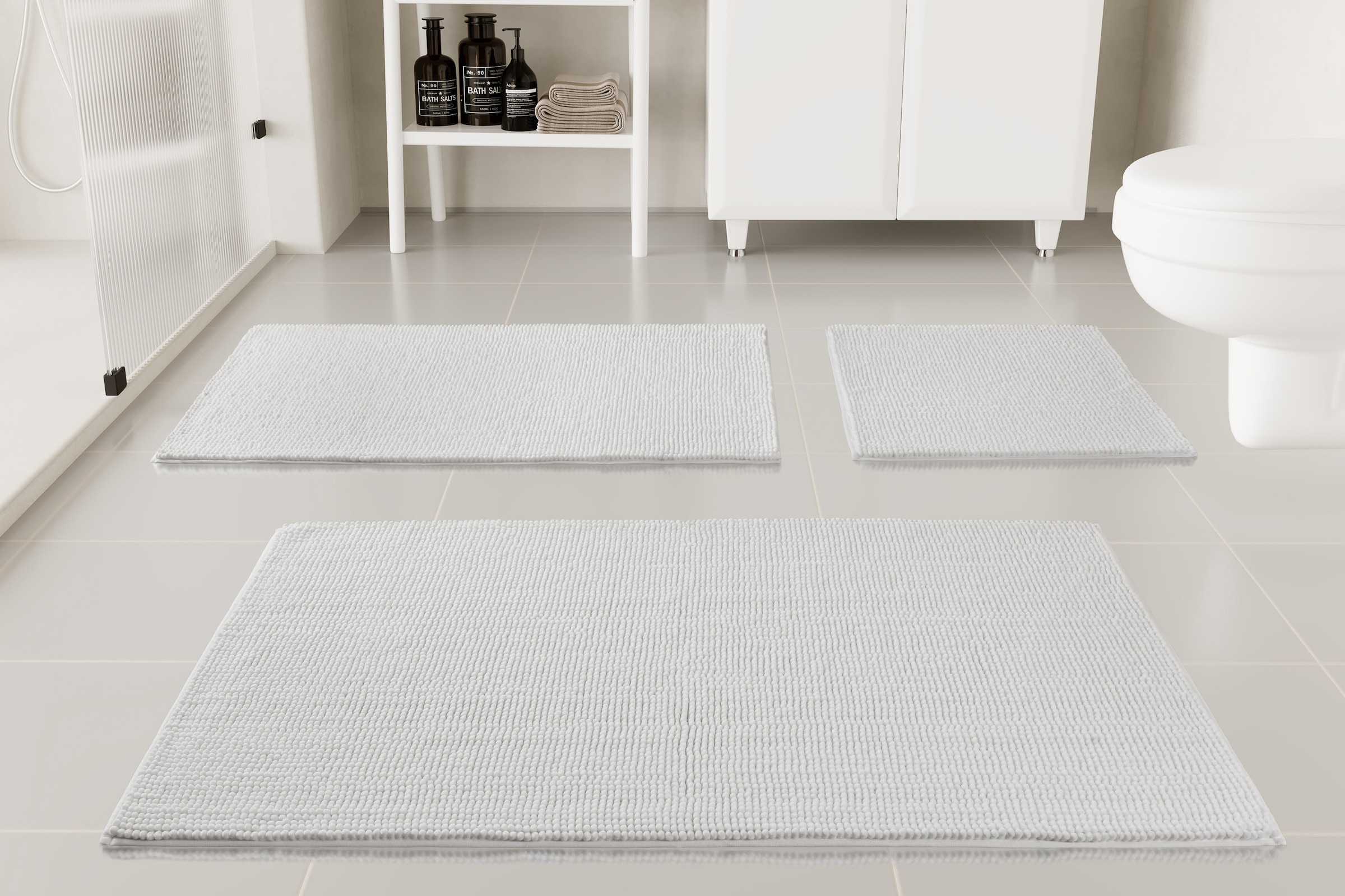 GOODproduct Tapis de bain »Kaelan , weicher Chenille« Höhe 14 mm Badvorleger, Badteppich weiches Chenille, pastellfarben, Badezimmer