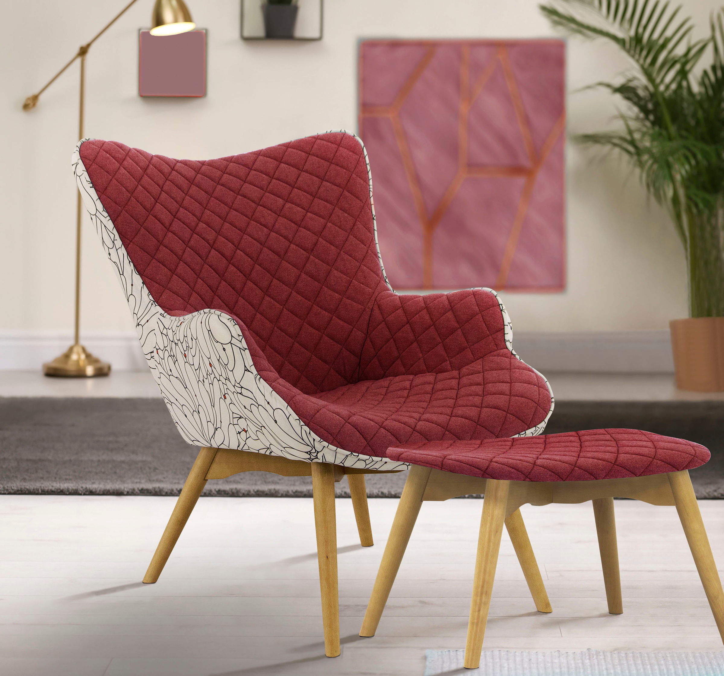 Image of INOSIGN Sessel »Duke Print«, Karoprägung im Sitzbereich und Dekostoff auf der Rückseite bei Ackermann Versand Schweiz