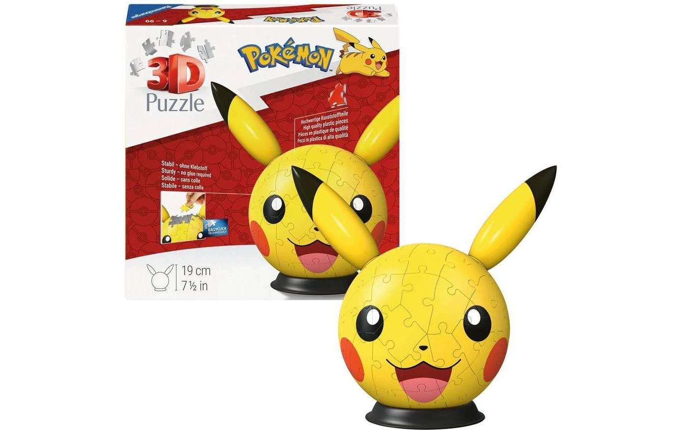 Ravensburger Puzzle »Puzzle 3D Ball Pokémon Pikachu mit Ohren«