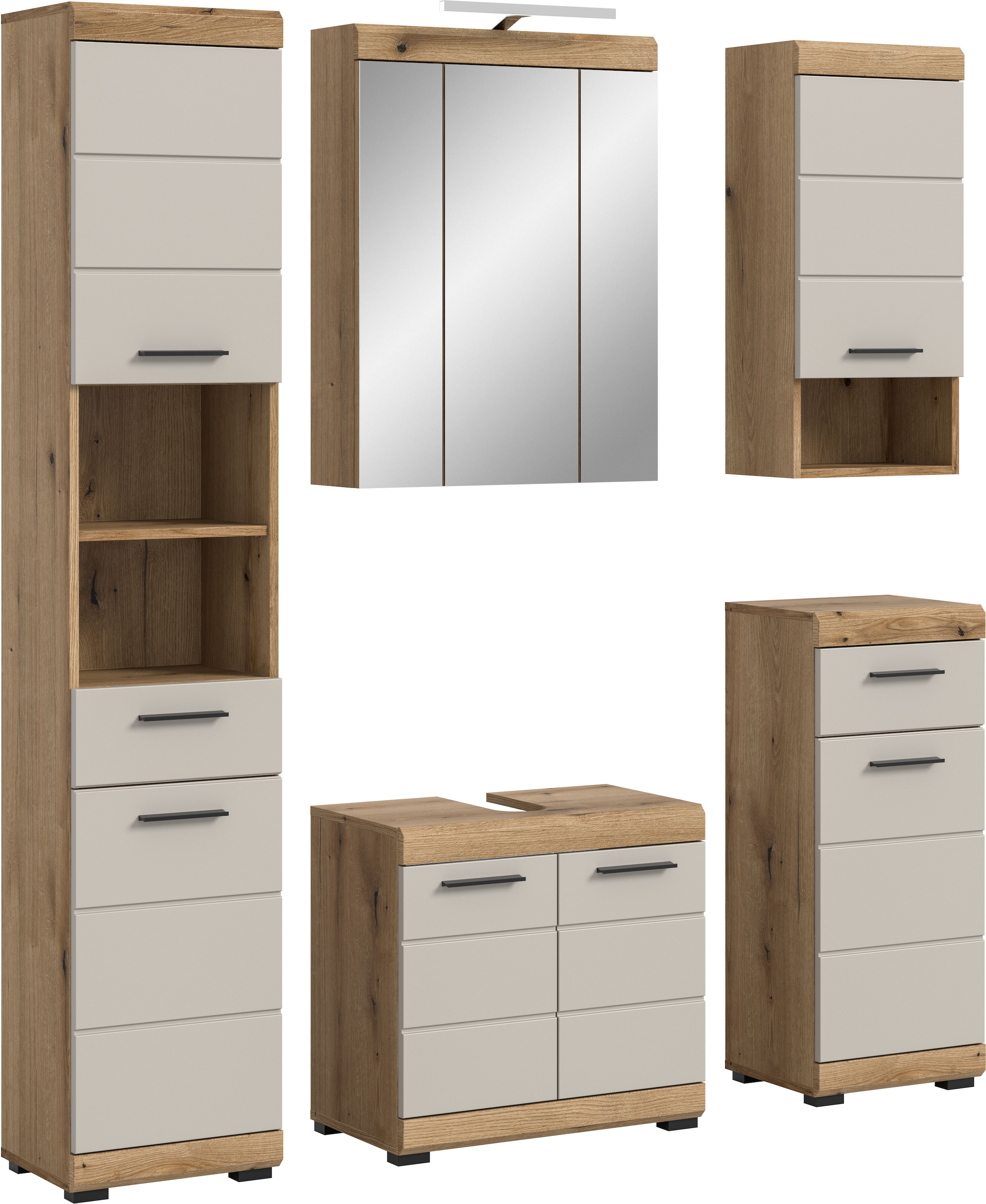 Image of welltime Badmöbel-Set "SIENA, 5 teilig, inklusive LED Beleuchtung, bestehend aus:" Set, TOPSELLER, 5 Stk. tlg.