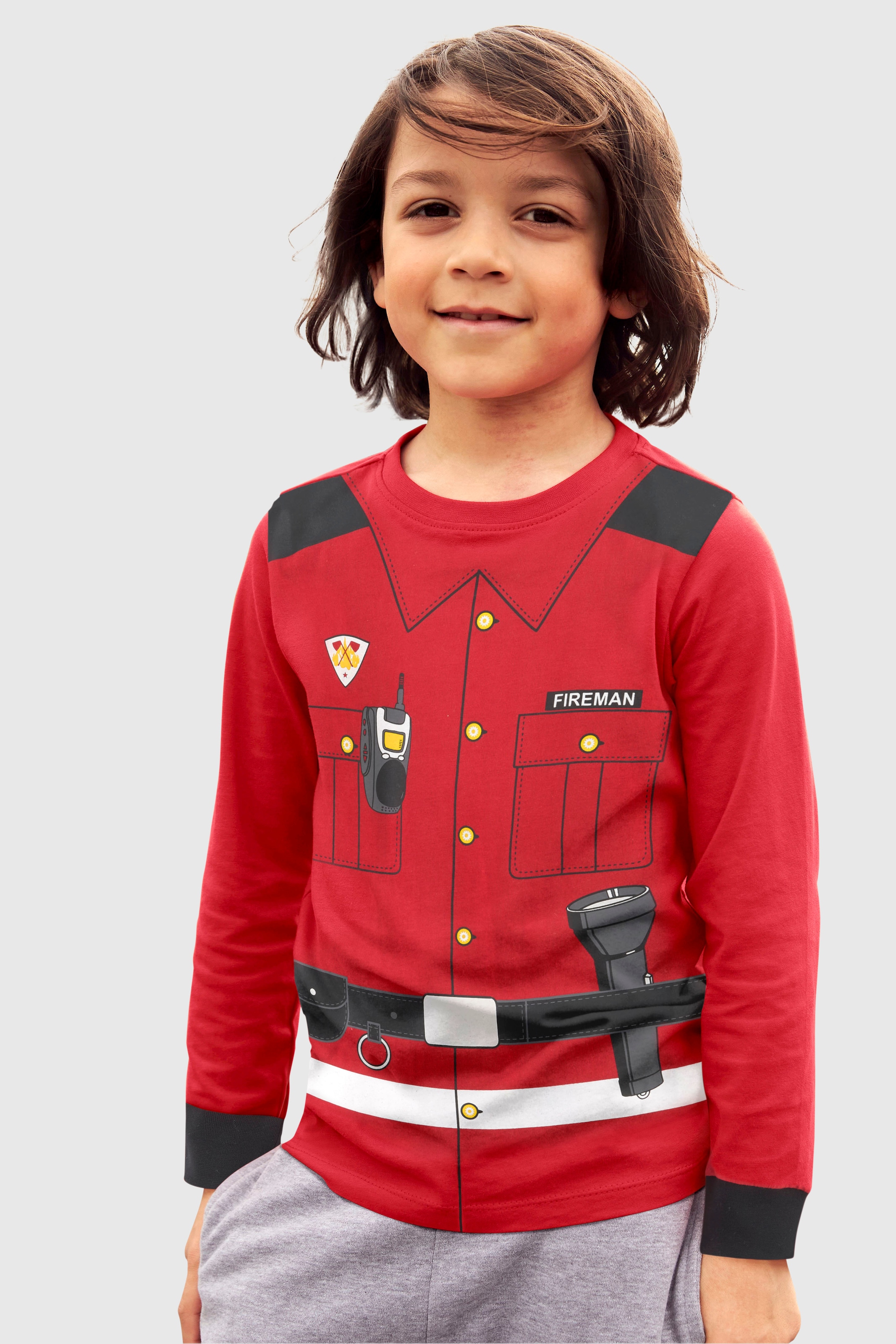 Langarmshirt »FEUERWEHR«, Uniform-Druck