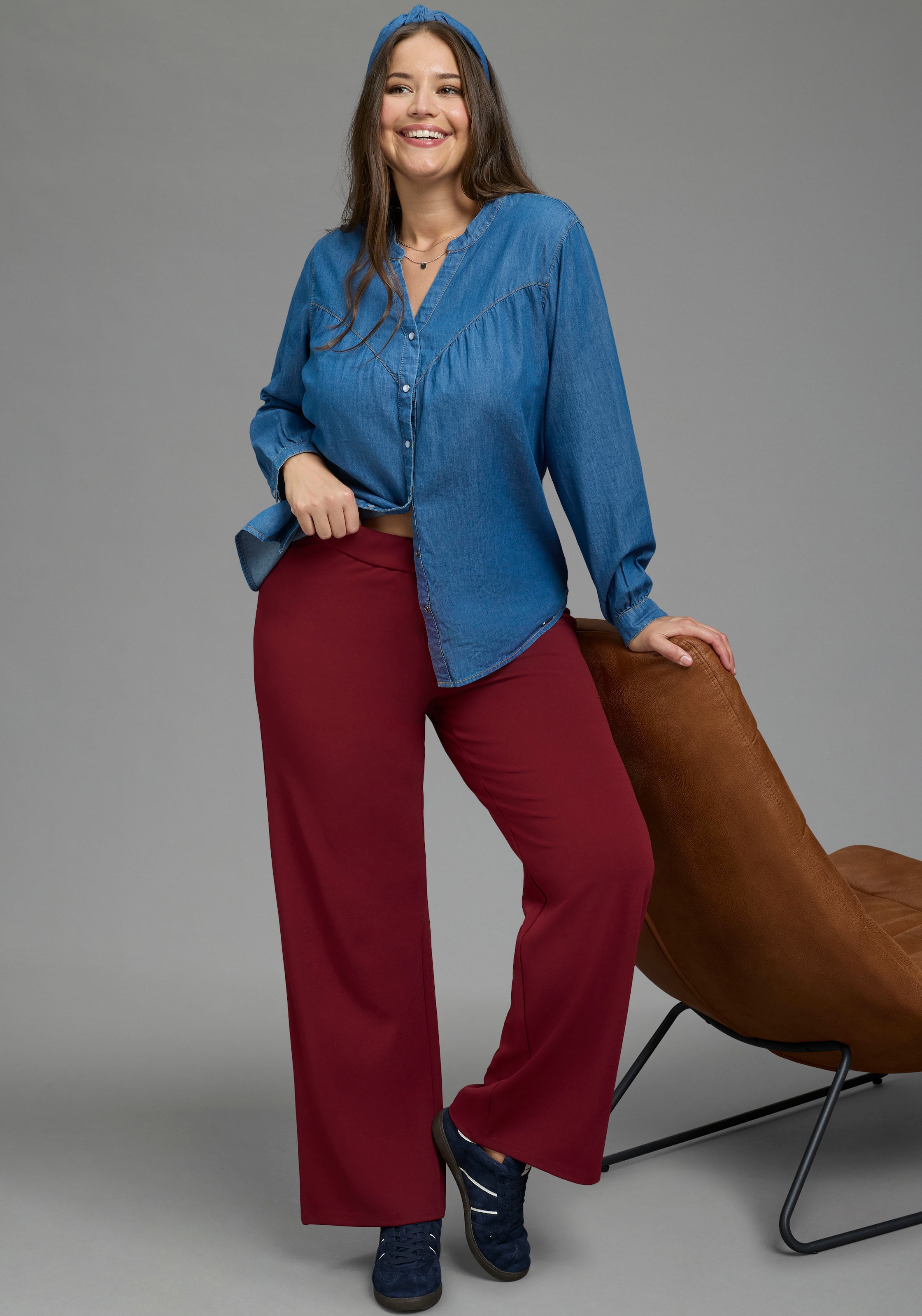 Laura Scott CURVE Schlupfhose »Grosse Grössen«  aus formstabilem, elastischem Stoff mit weitem Bein